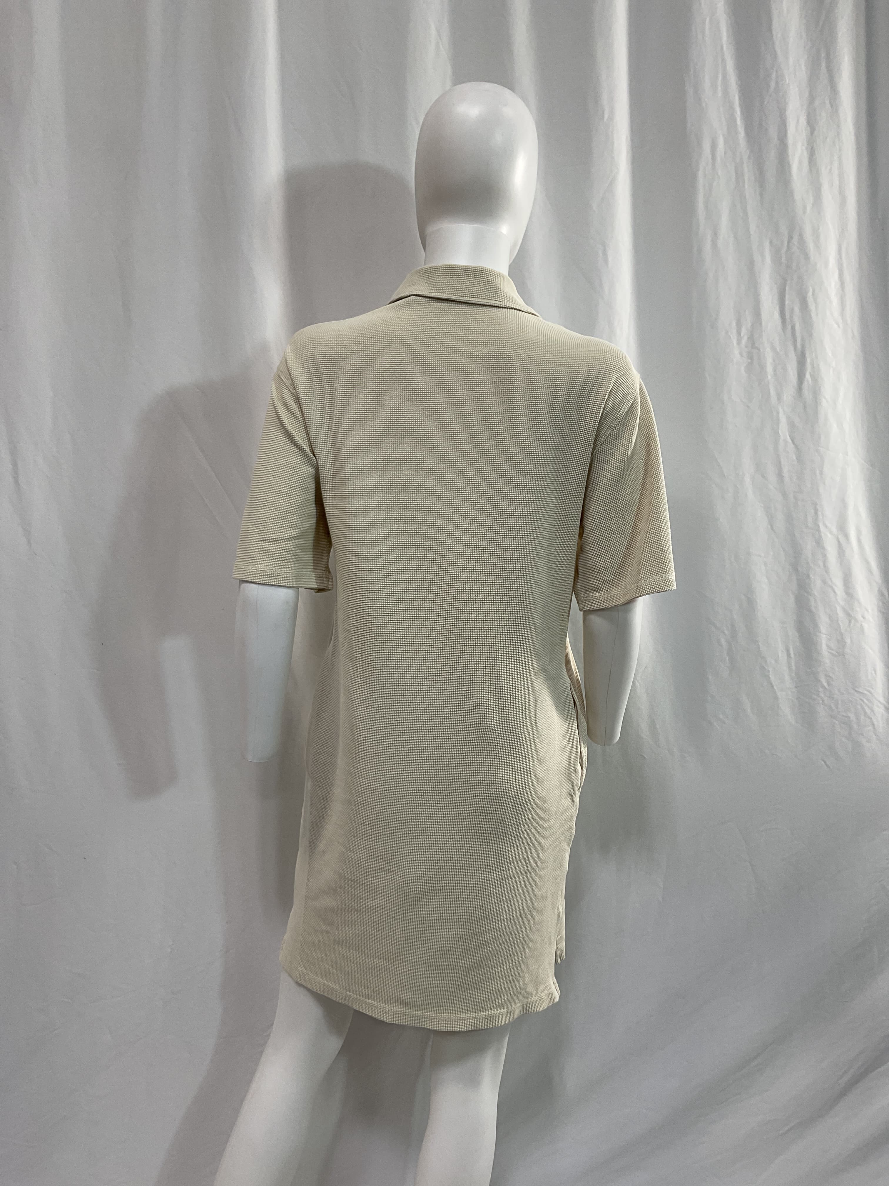 Waffle Polo Dress In Winter White - Image 2