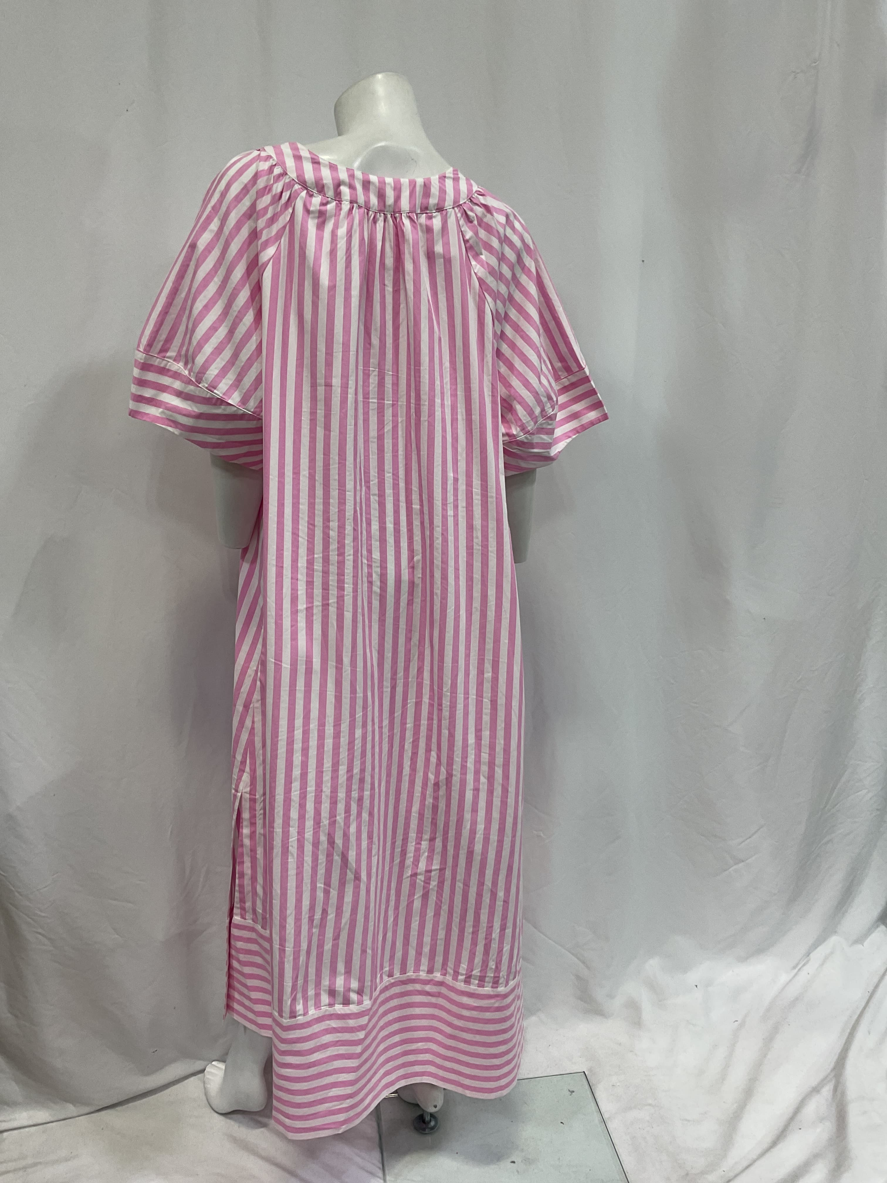 Puff-Sleeve V-Neck Midi Dress - Image 2