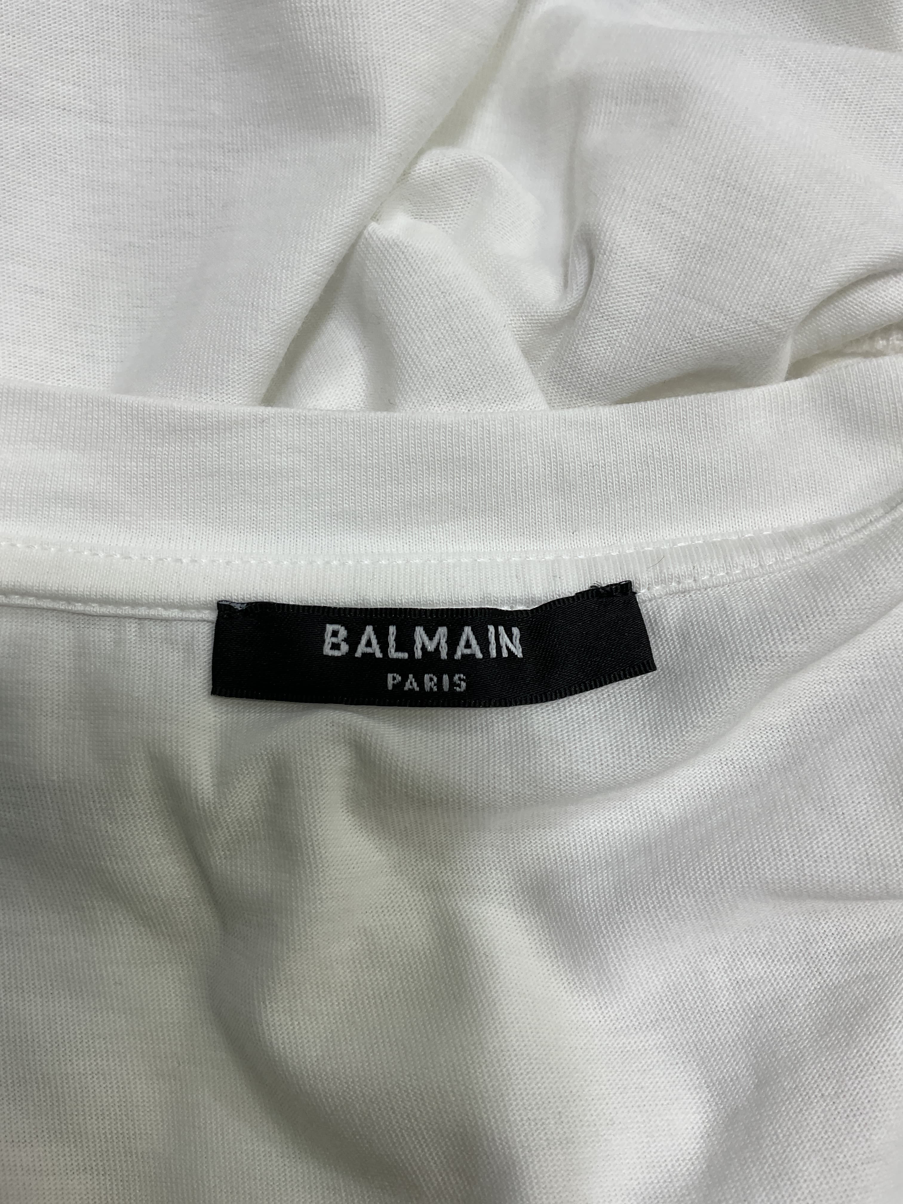 Cropped Short Sleeve Flocked Logo T-Shirt In Blanc & Noir - Image 4
