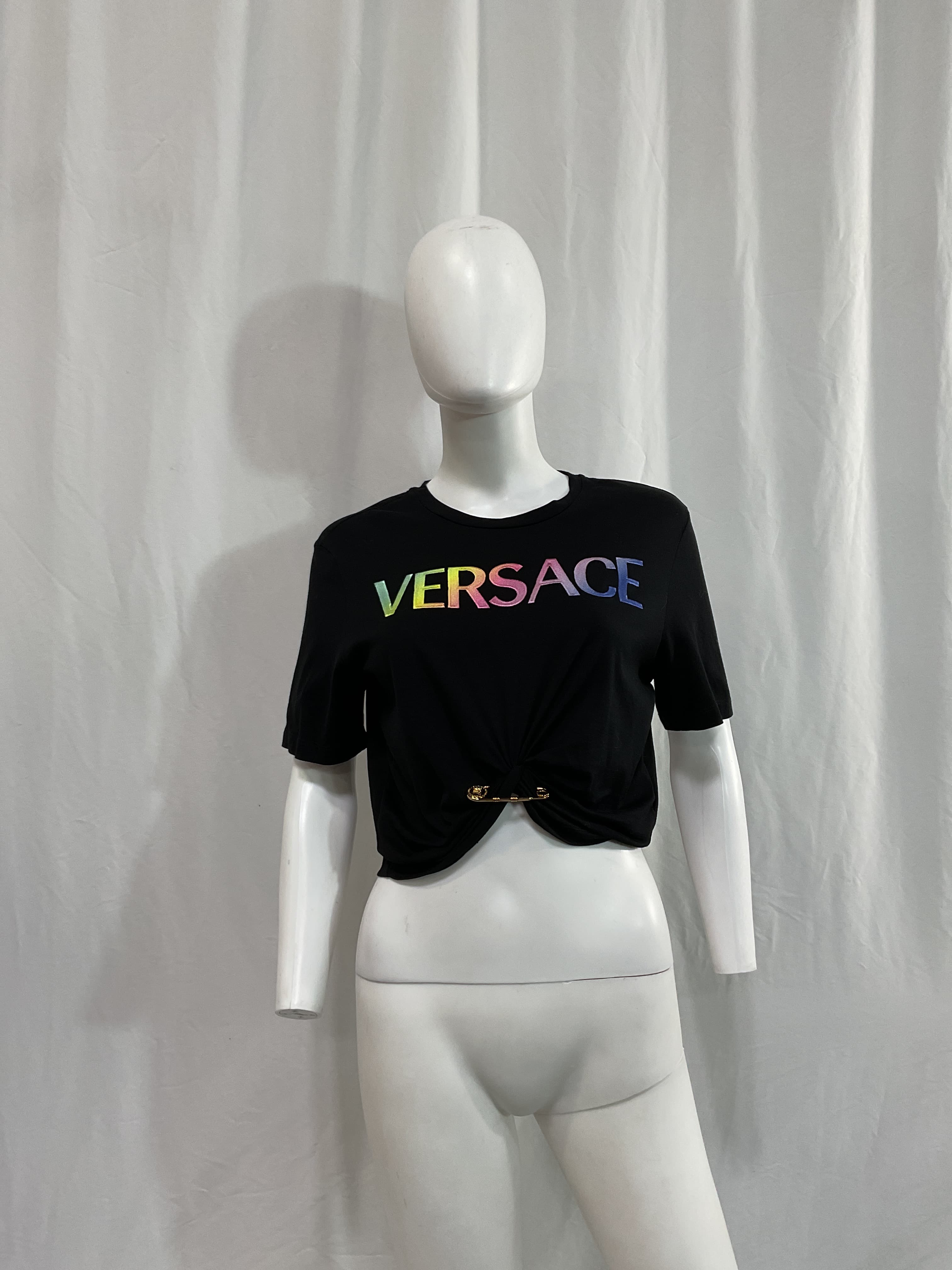Logo Rainbow T-Shirt In Nero & Multicolor - Image 3