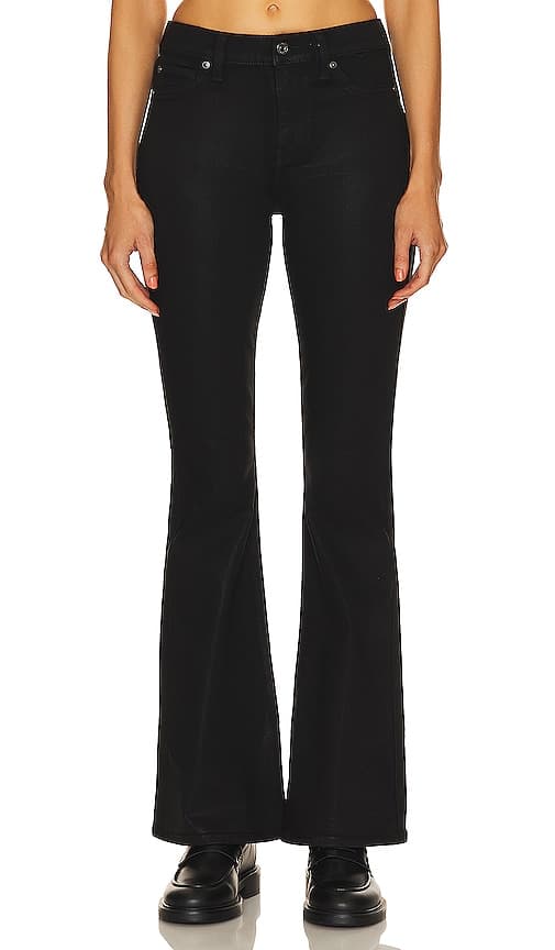 7 For All Mankind High Waisted Ali In Coated Black - Image 1