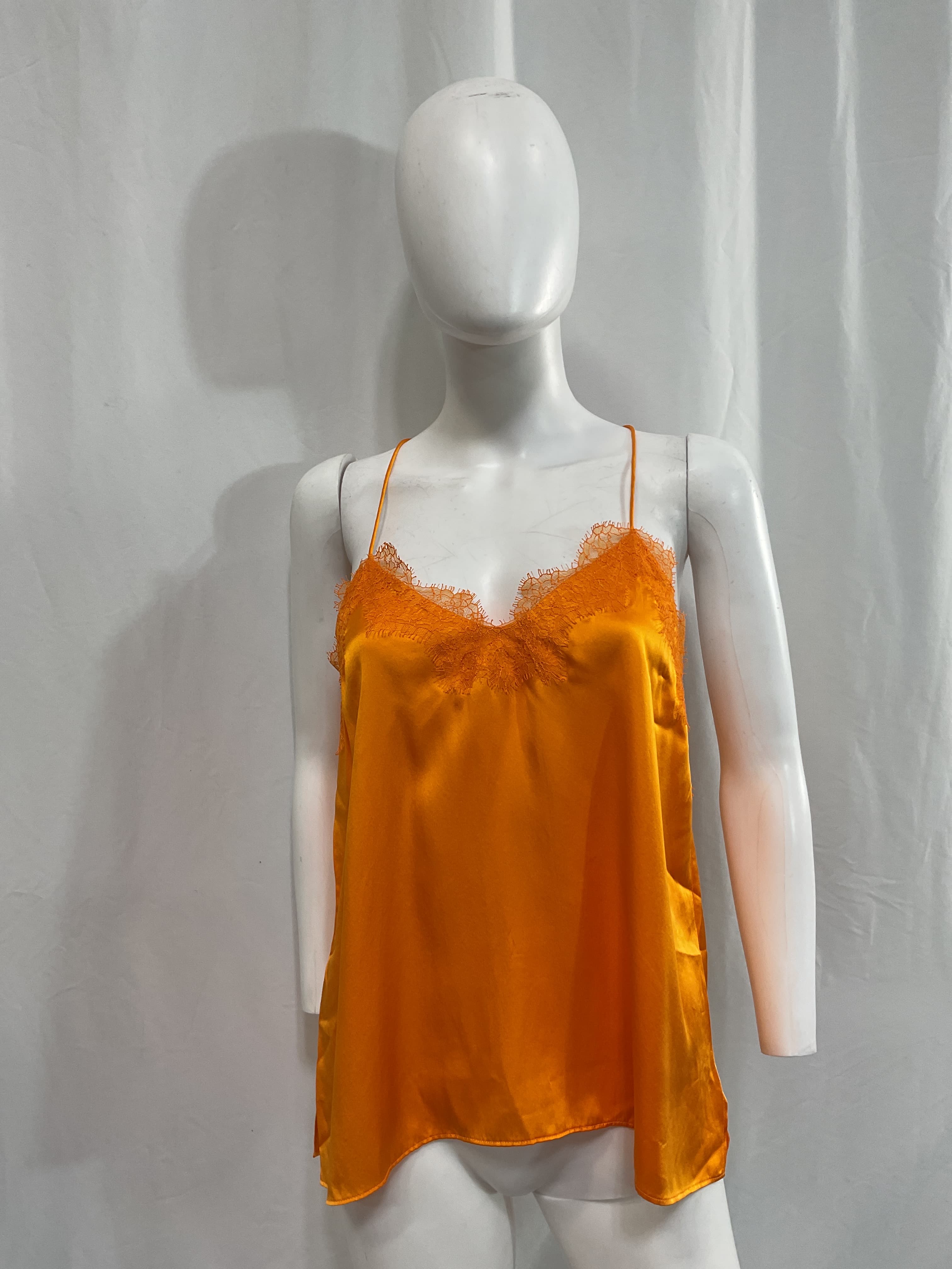 The Racer Lace Trim Silk Camisole - Image 2