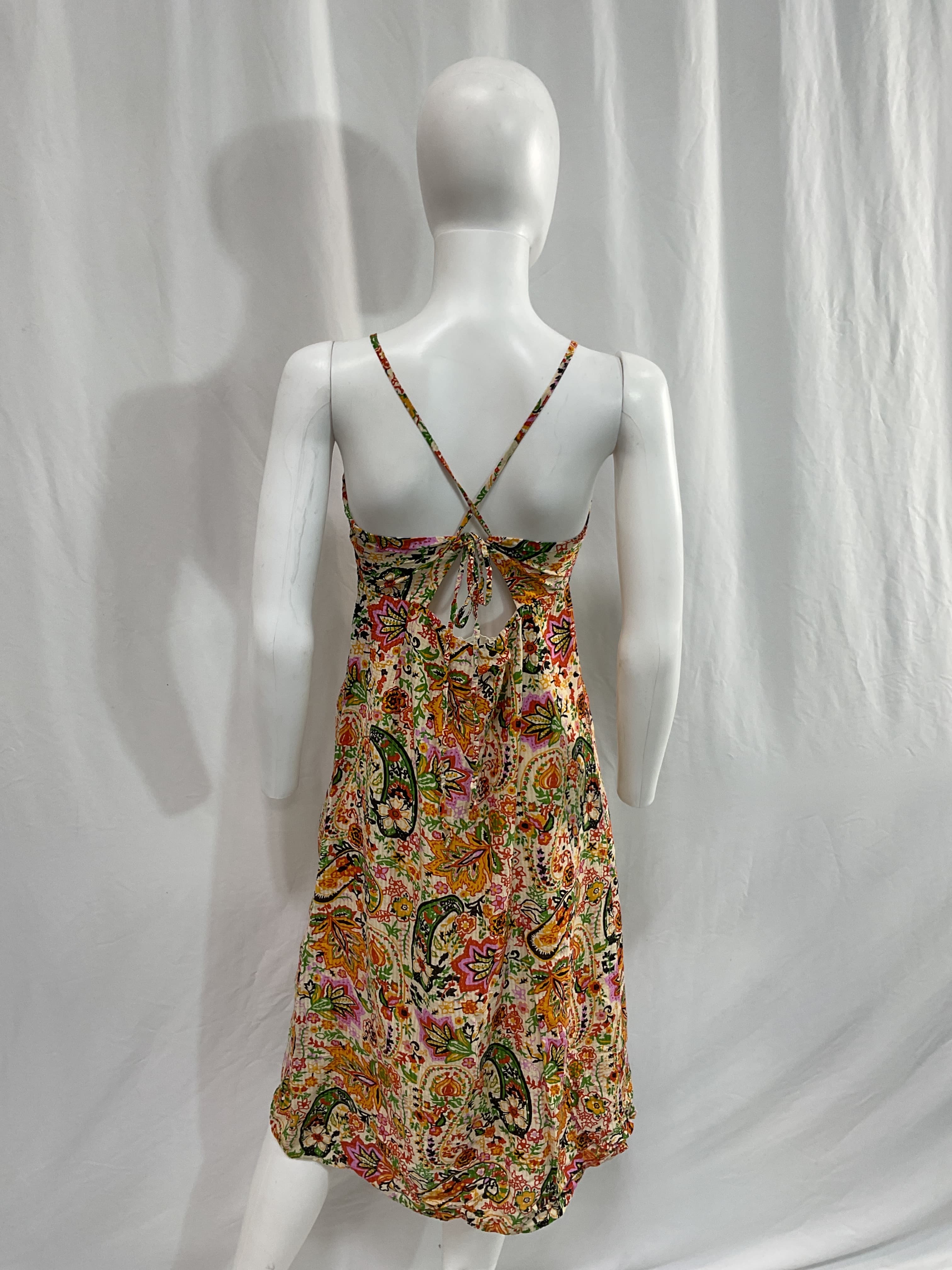 Baila Floral Paisley Button Front Midi Dress - Image 3