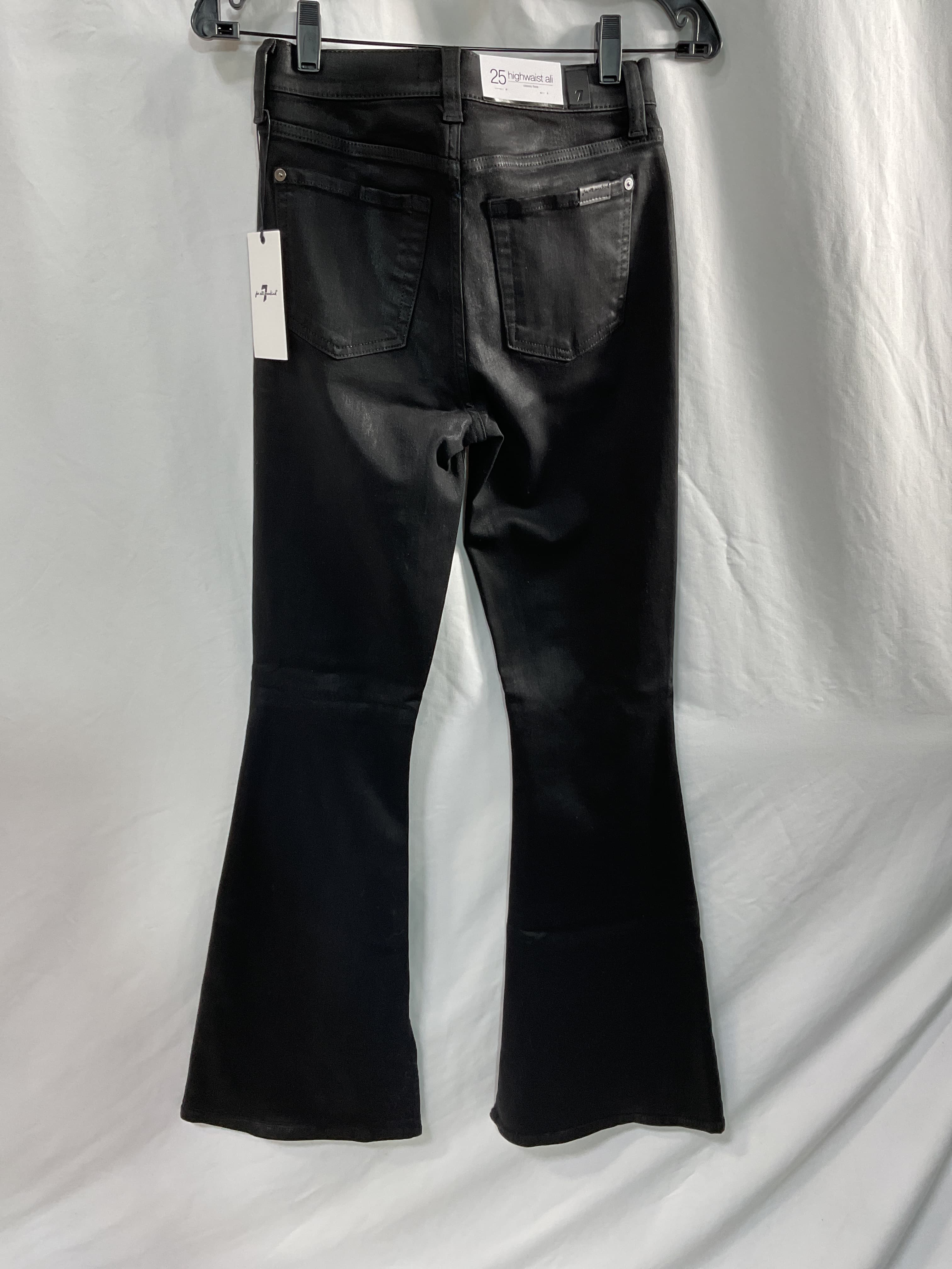 7 For All Mankind High Waisted Ali In Coated Black - Image 3