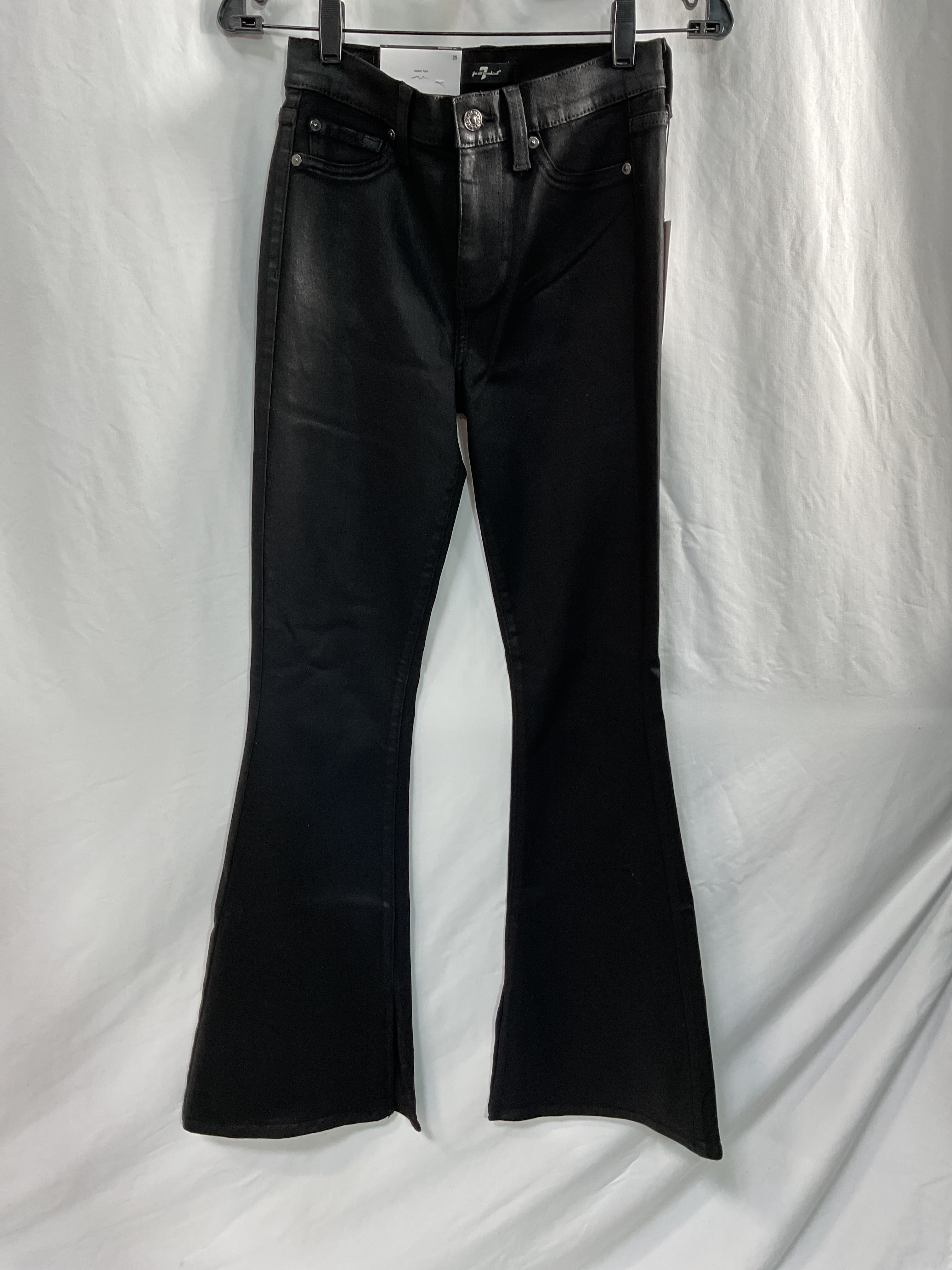 7 For All Mankind High Waisted Ali In Coated Black - Image 4