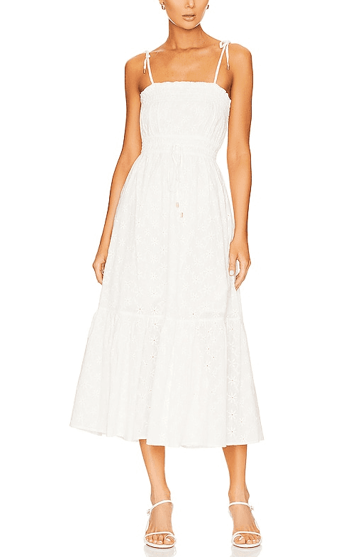 Sadie Broidery Sundress In Ivory - Image 1