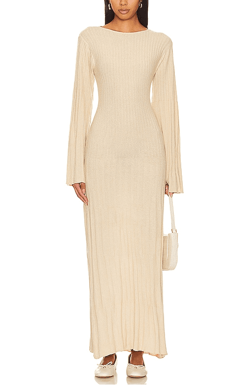 Serafia Maxi Dress In Beige - Image 1