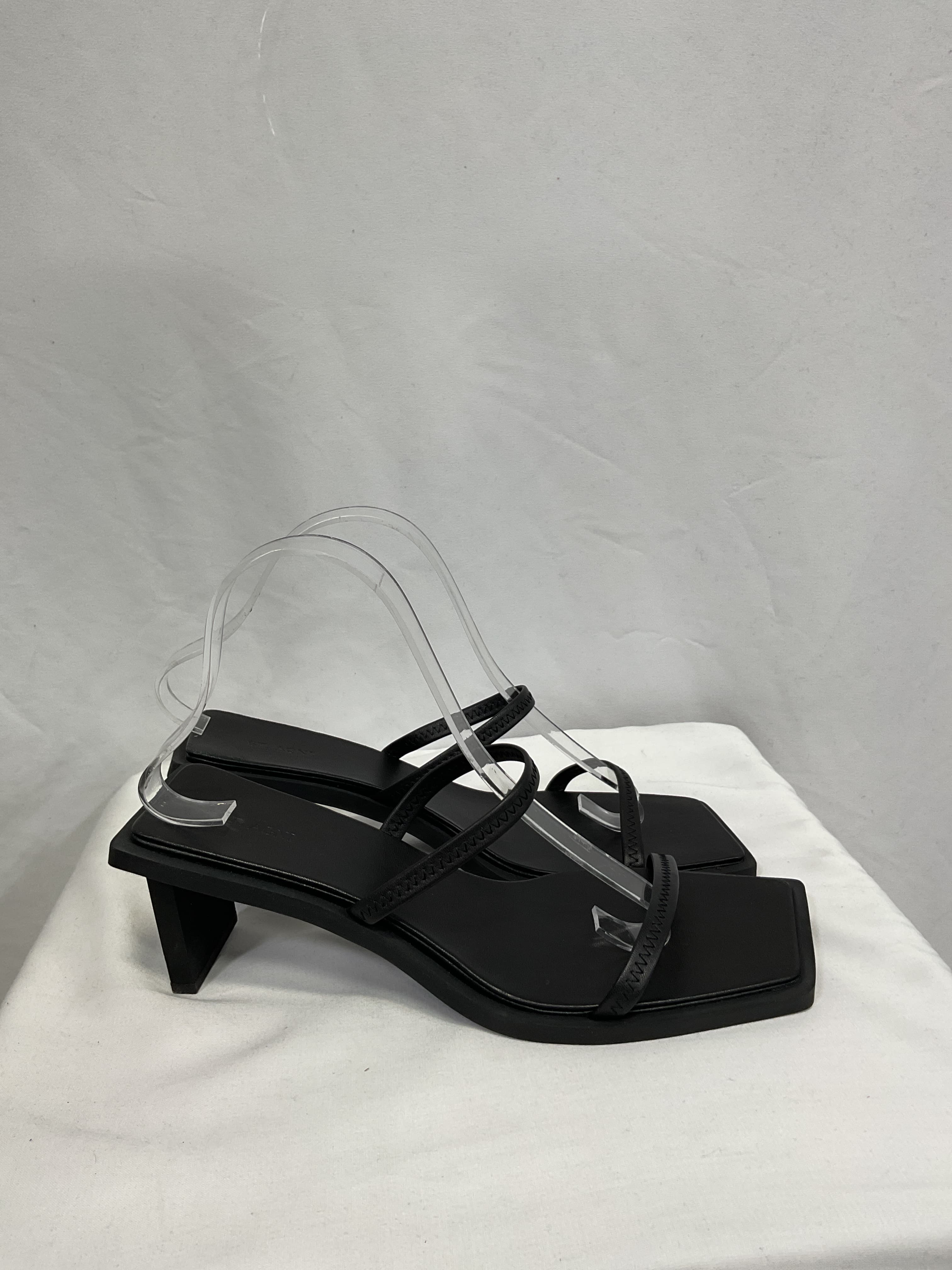 Fine Strap Heel In Black - Image 2