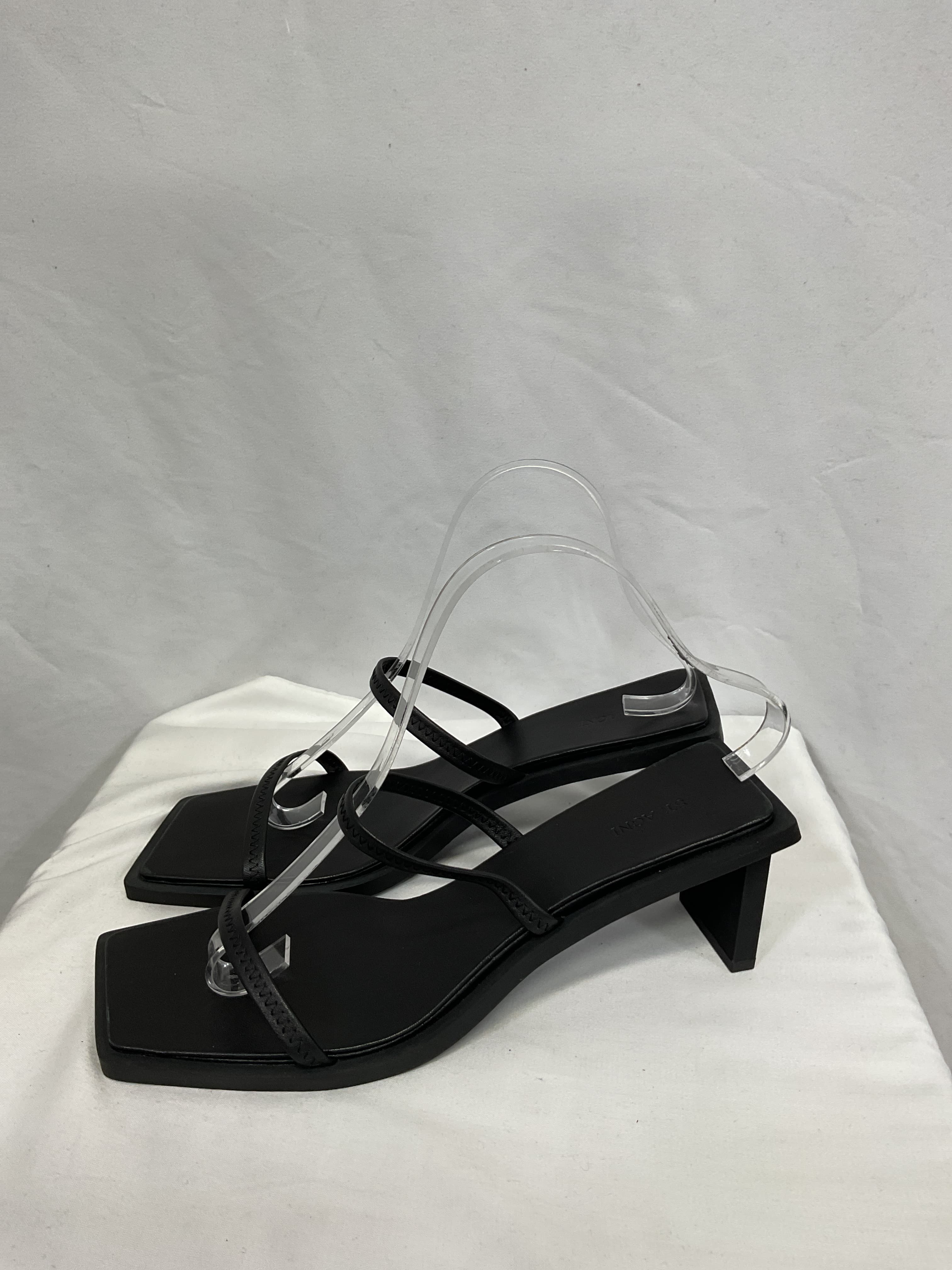 Fine Strap Heel In Black - Image 4