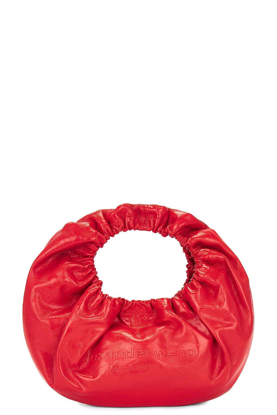 Wide Crescent Small Top Handle Bag In Flame - Image 1
