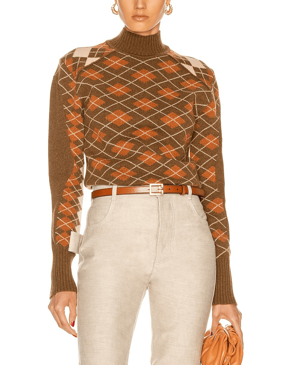Turtleneck Long Sleeve Sweater In Cedar Green - Image 1