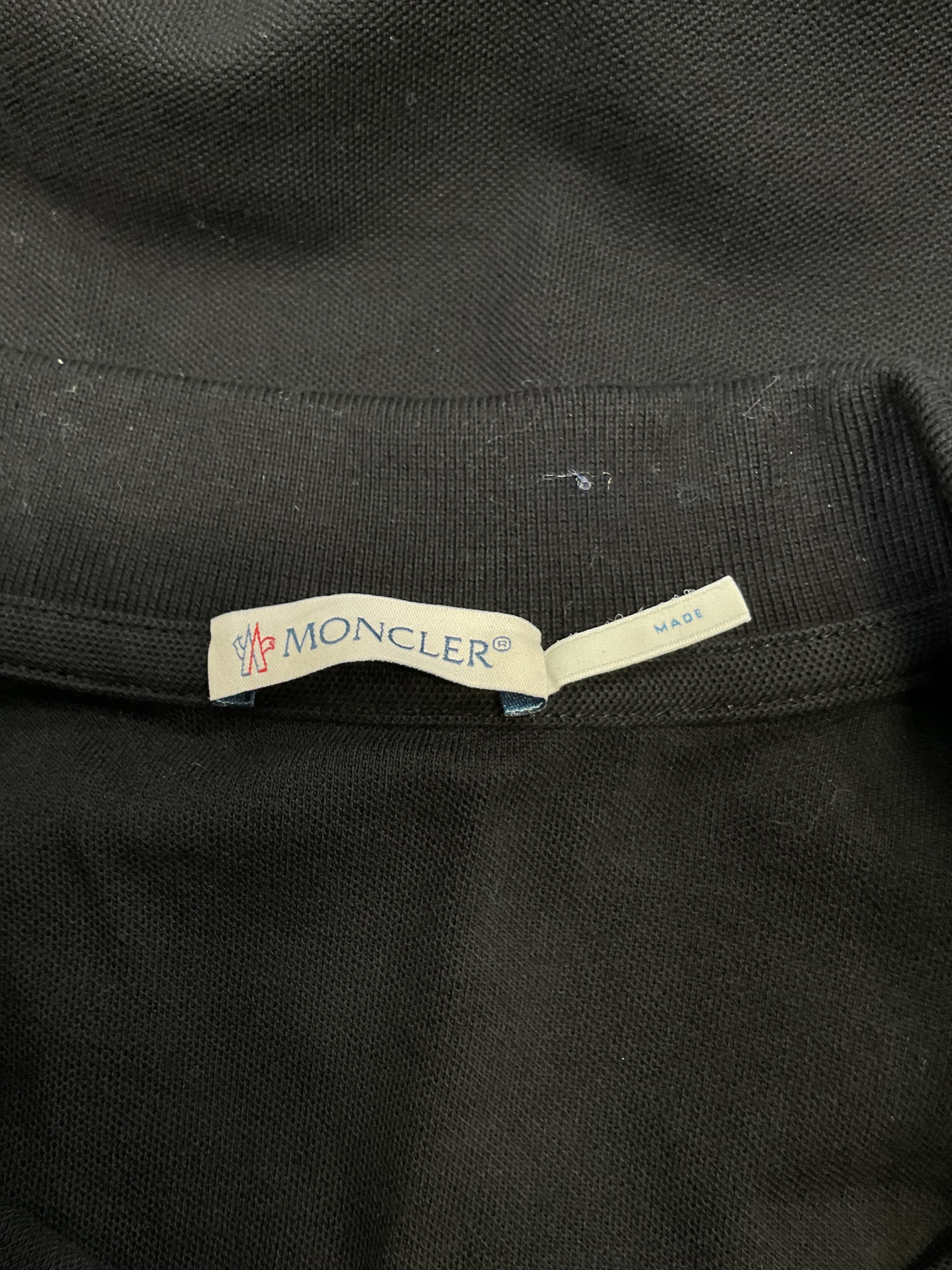 Striped Collar Short Sleeve Polo Top In Black - Image 2