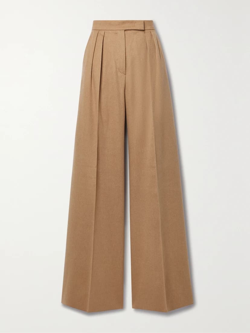 Werther Pleated Wool-Flannel Wide-Leg Pants - Image 1
