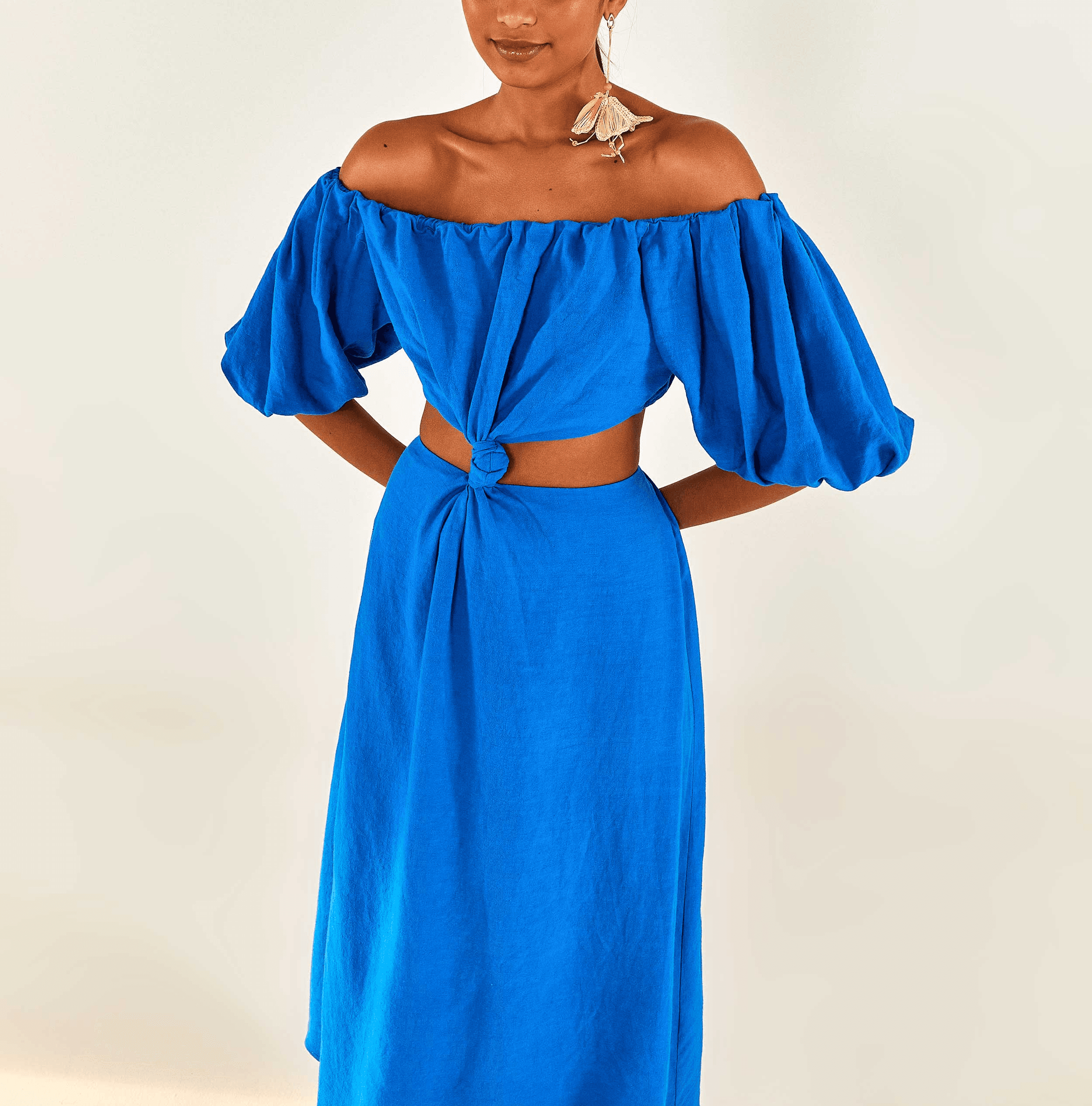 Blue Knot Midi Dress - Image 1