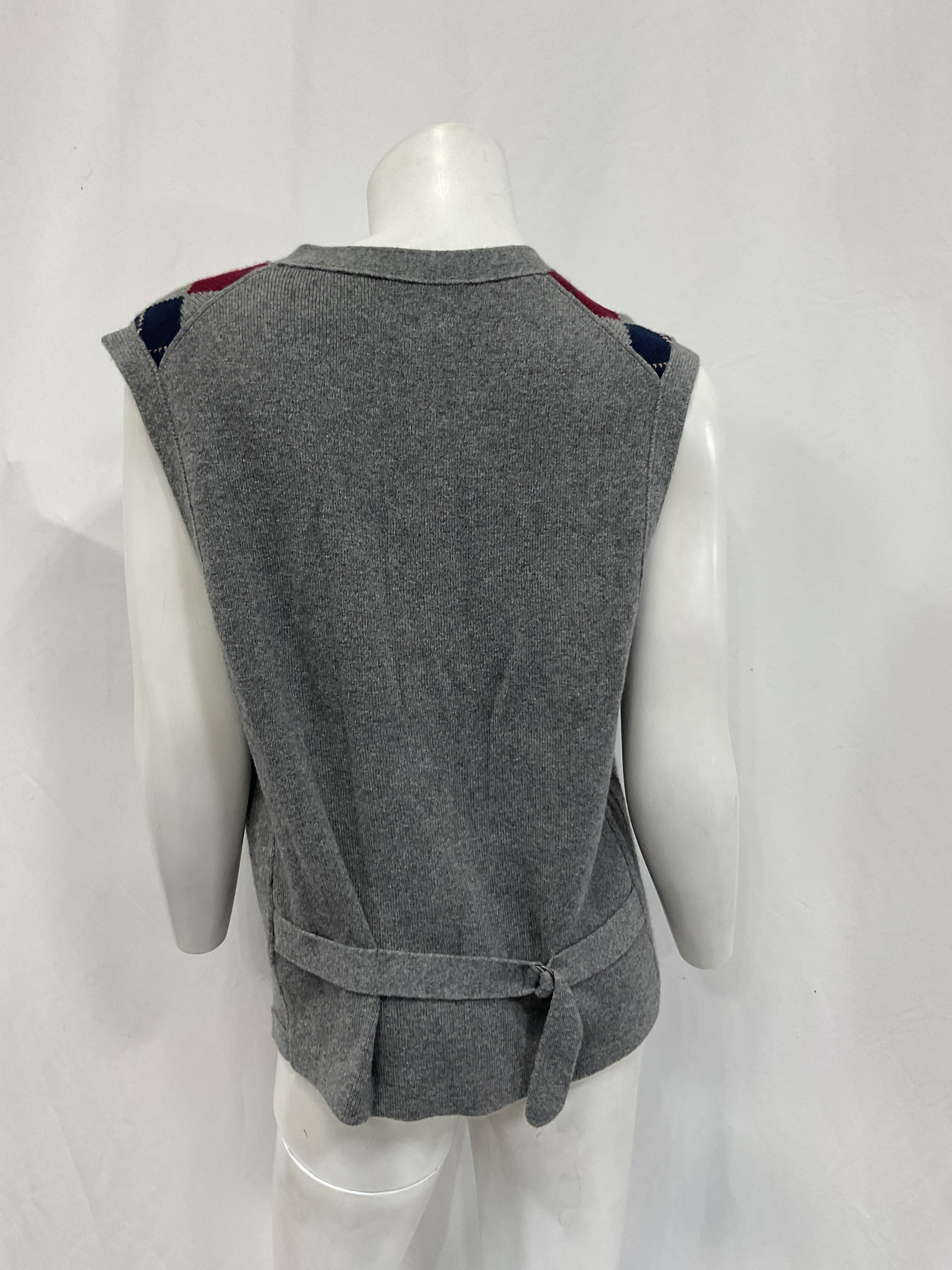 Cashmere Cardigan Sweater Vest In Argyle - Image 2