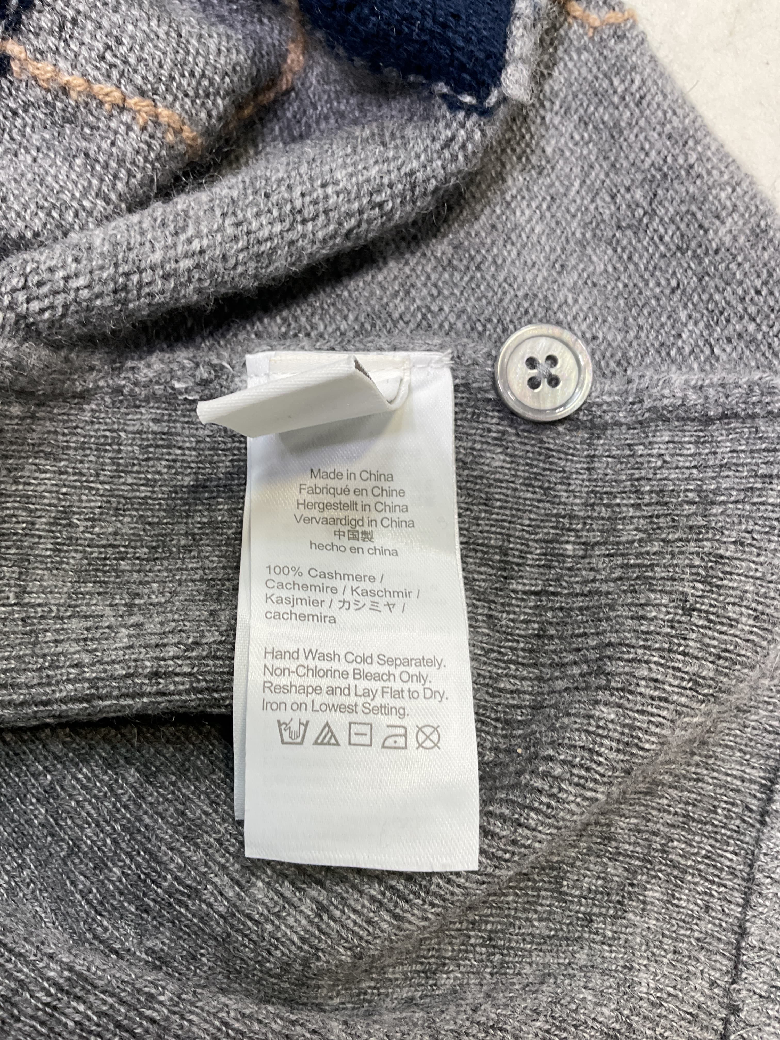 Cashmere Cardigan Sweater Vest In Argyle - Image 3