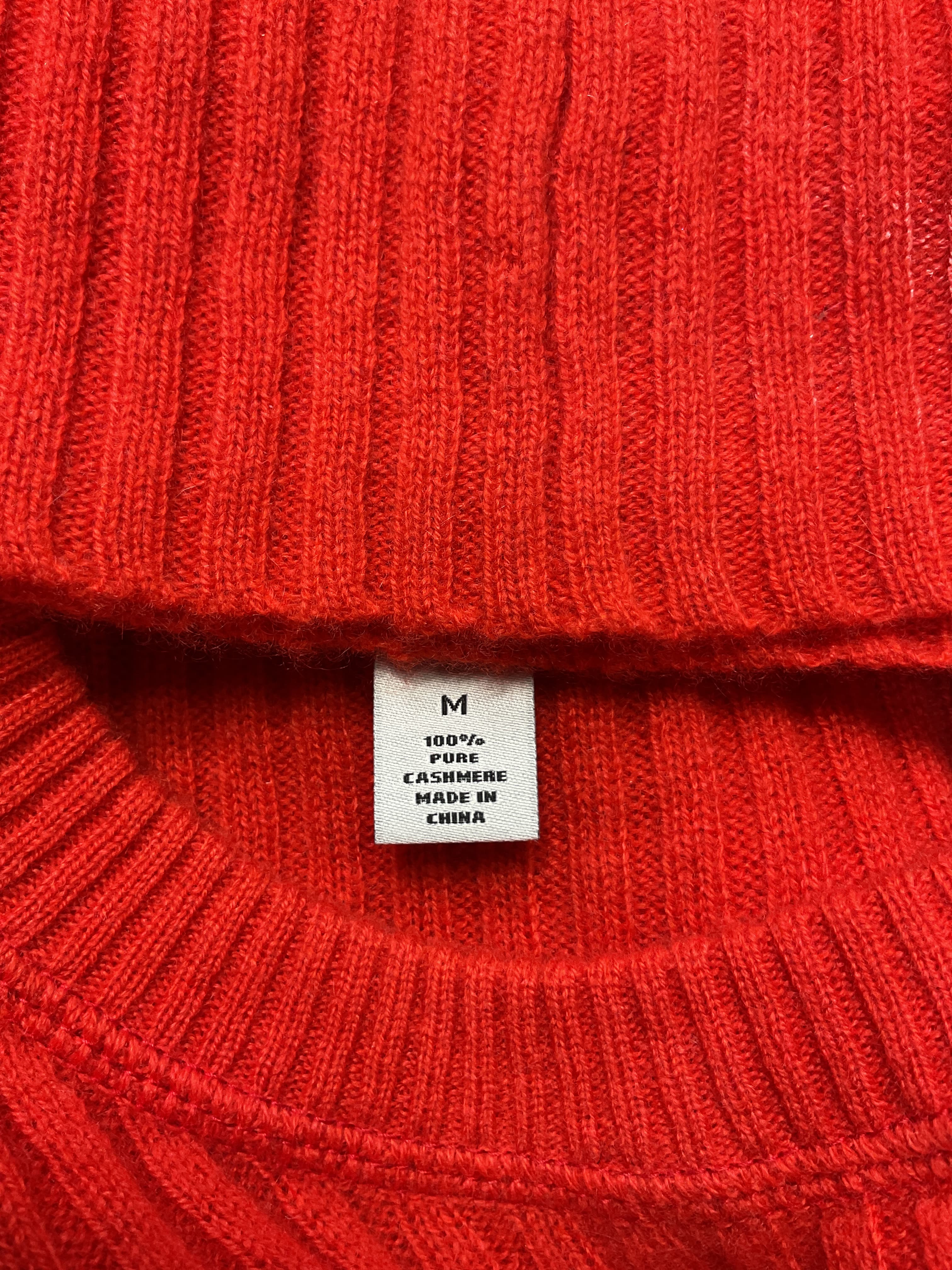Rib Crew Neck Top In Flame - Image 3