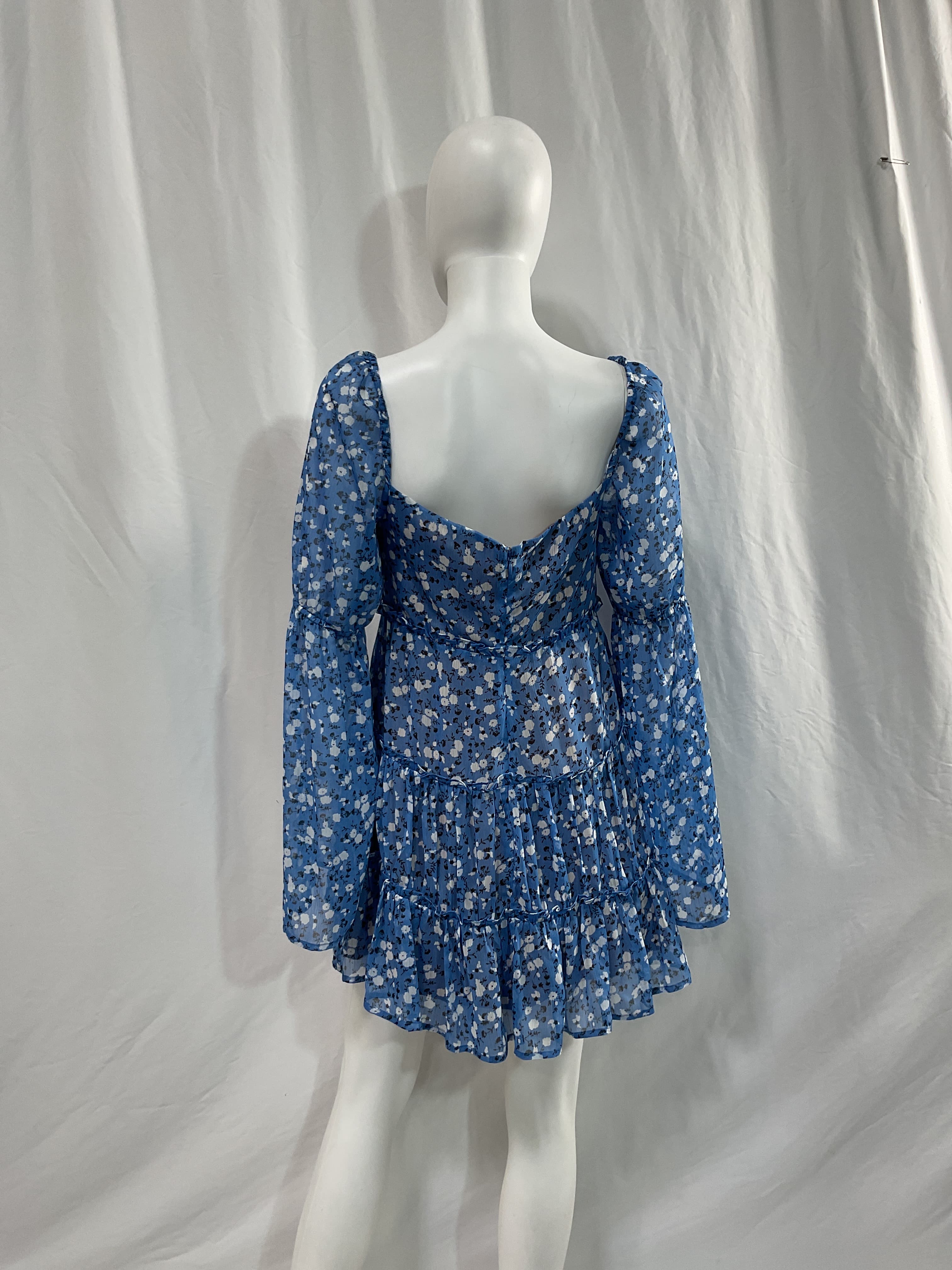 Ailish Mini Dress In Blue Ditsy - Image 2