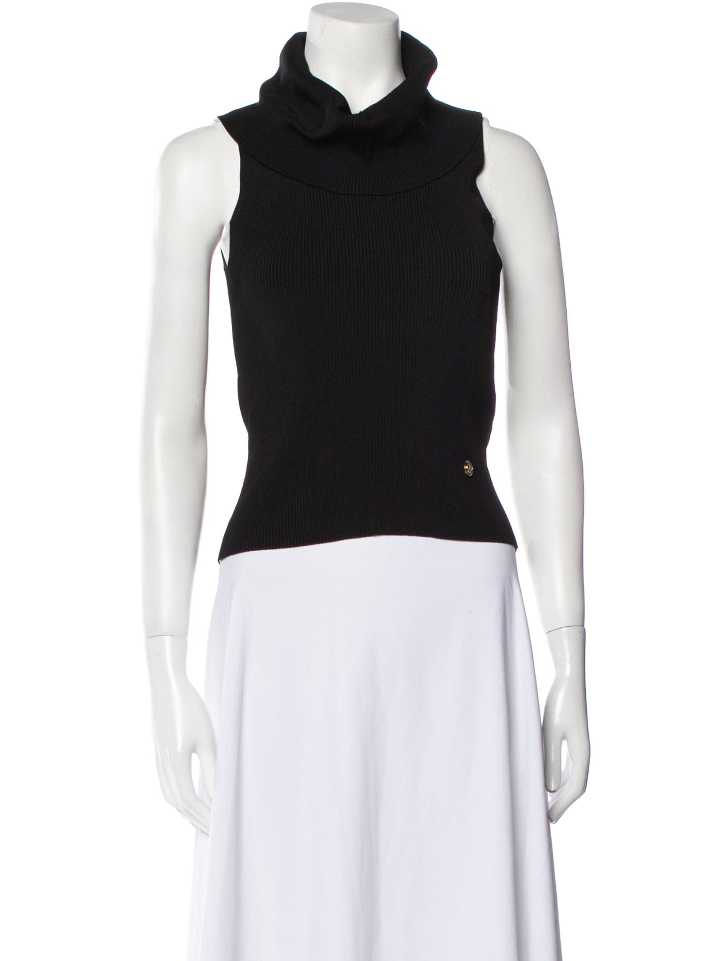 Cowl Neck Sleeveless Crop Top - Image 1