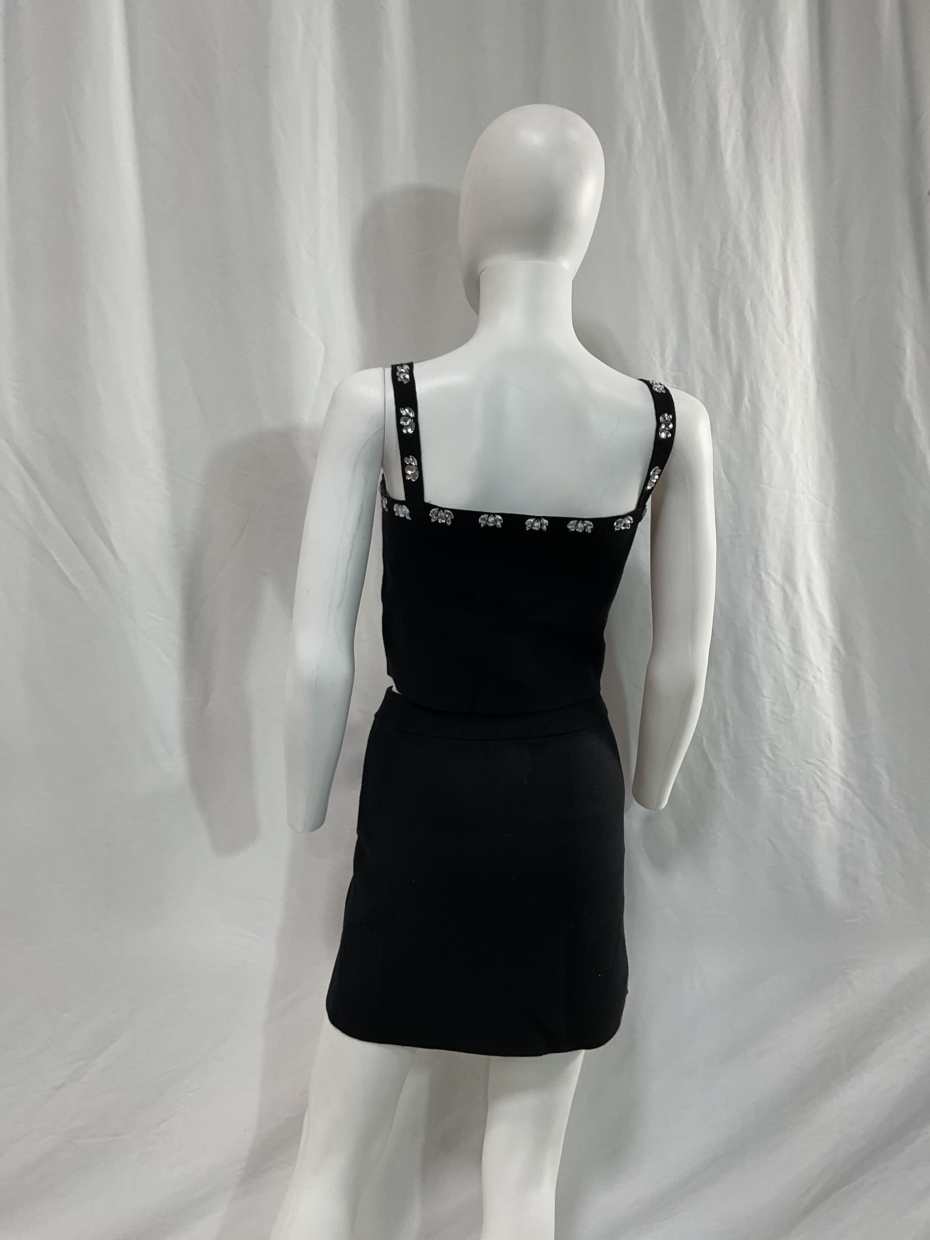 Finney Crop Top & Mini Skirt Set In Black - Image 3