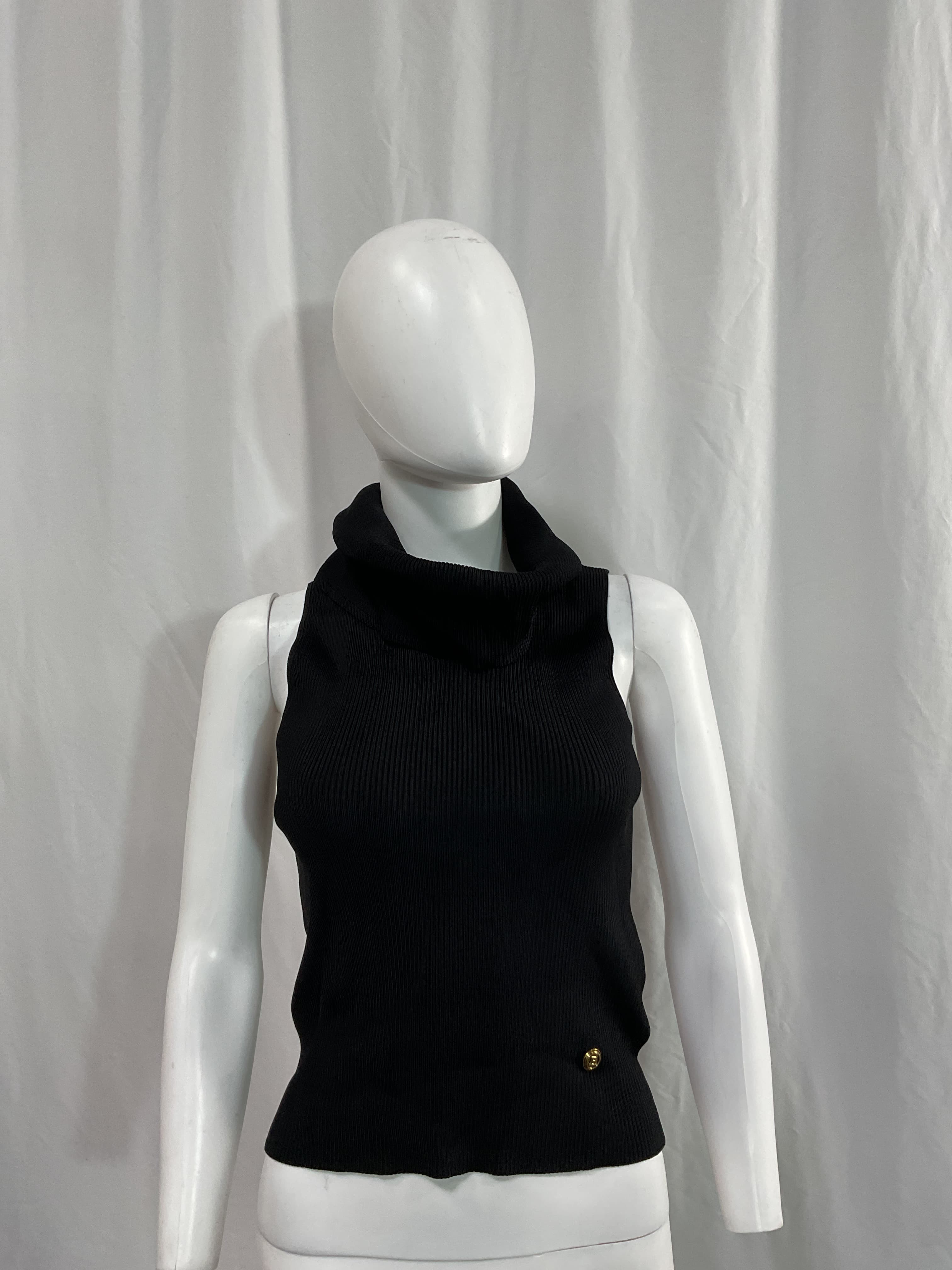 Cowl Neck Sleeveless Crop Top - Image 3