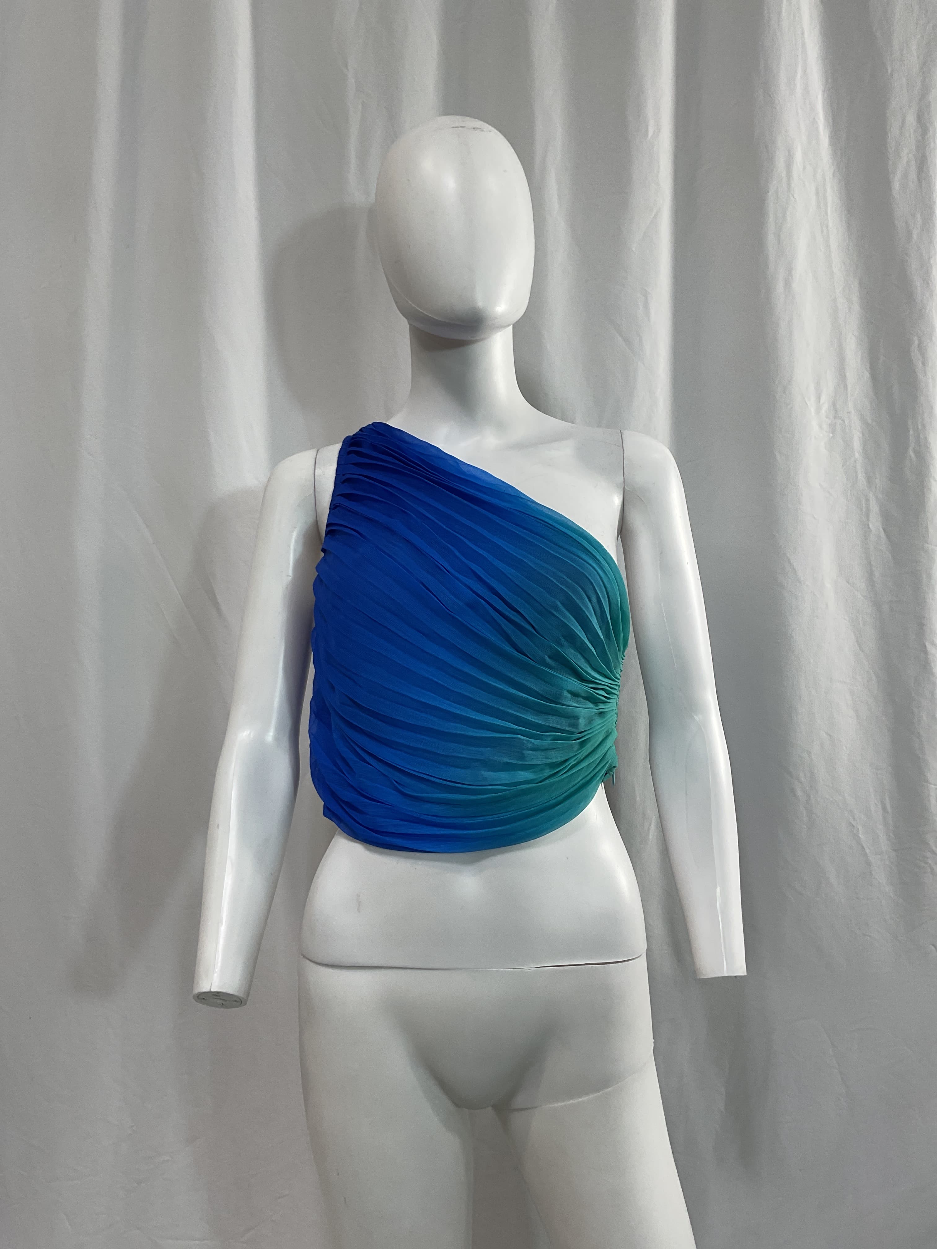 Rococo Sand X Revolve One Shoulder Top In Cobalt & Blue - Image 2