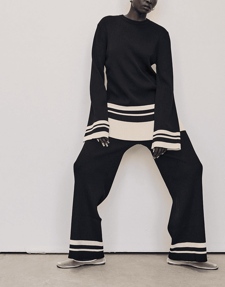 Madison Black Contrast Pant - Image 1