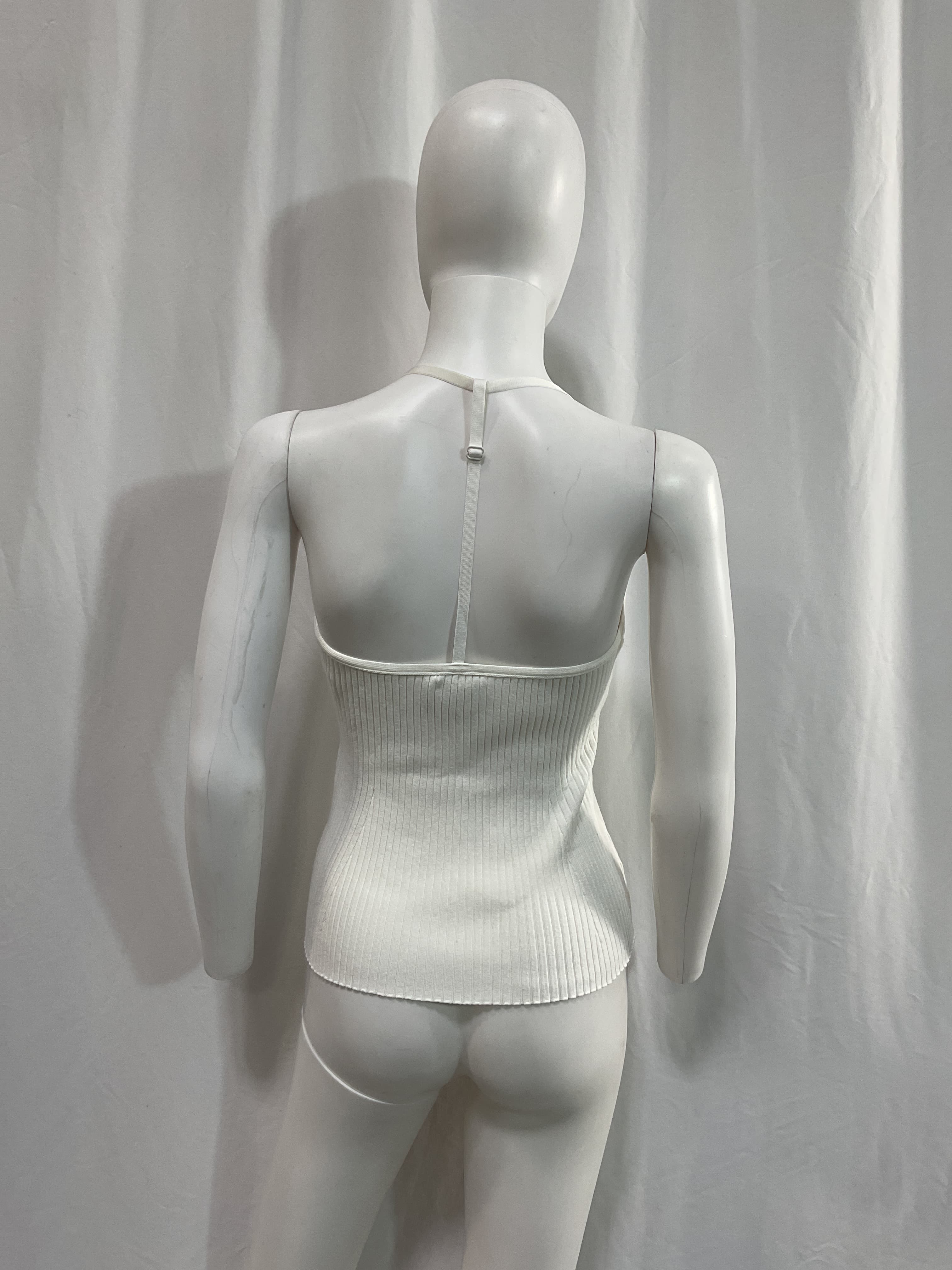 Strap Rib Knit Tank Top In Heritage White - Image 2