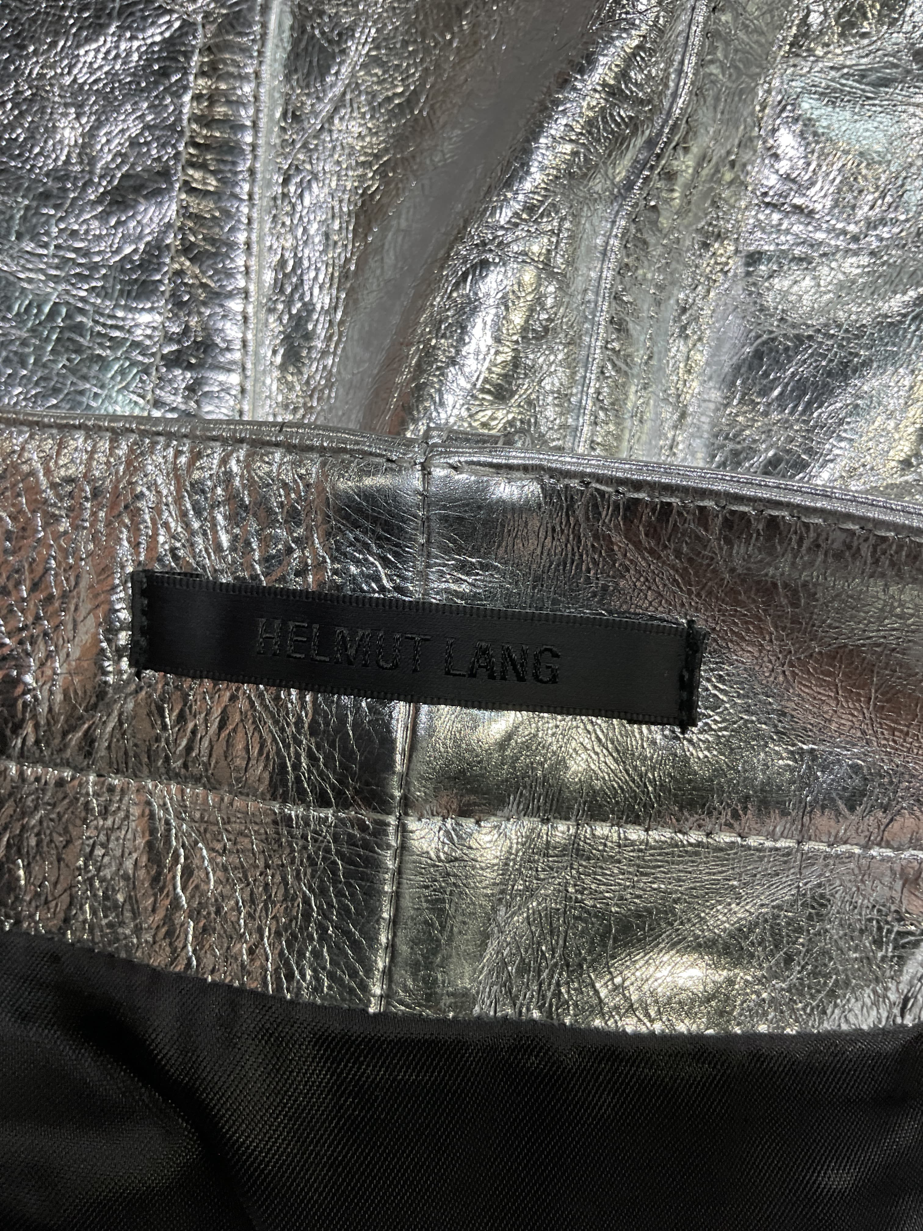 Mirror Mini Skirt In Metallic Silver - Image 4