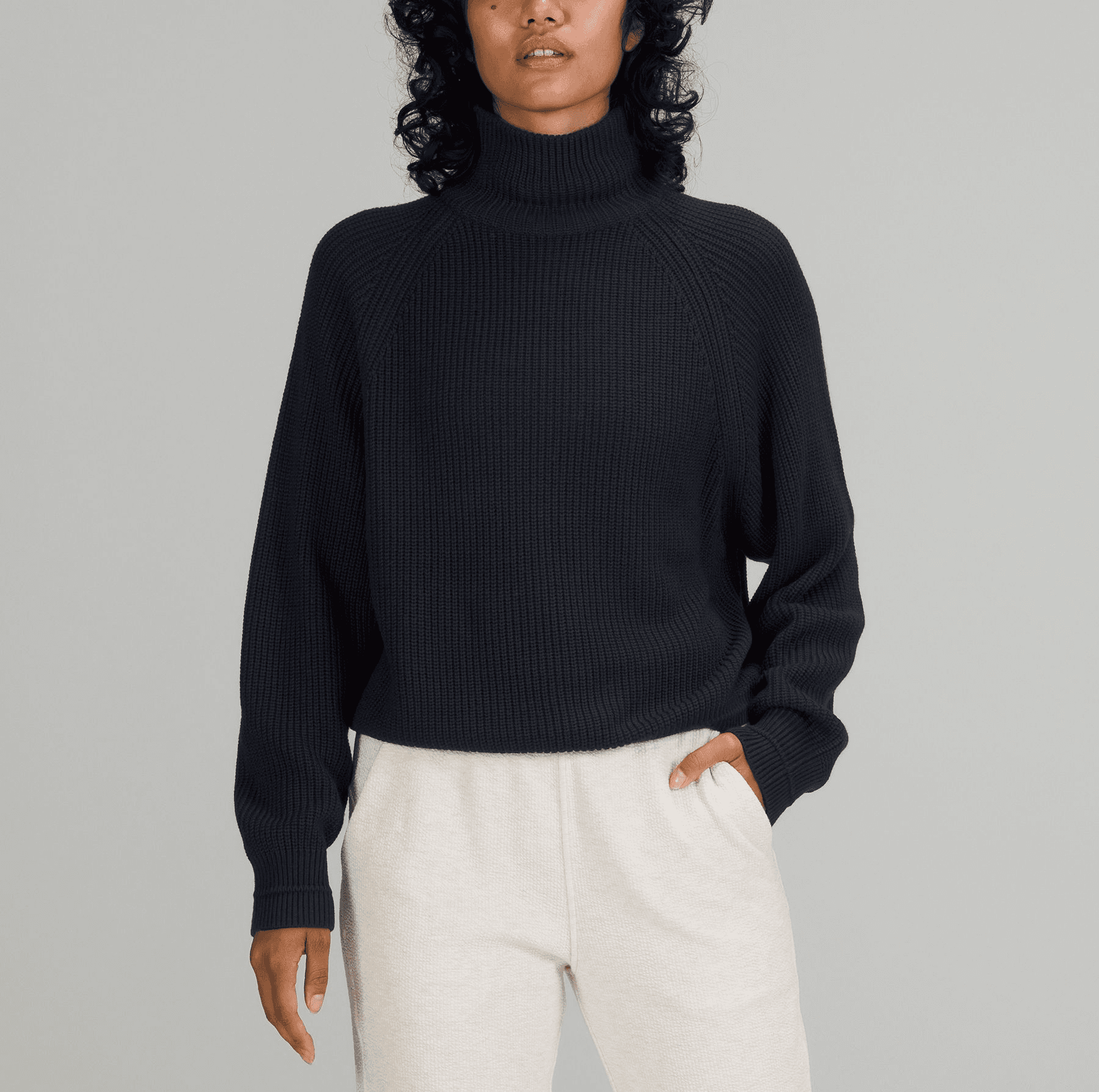 Ribbed Turtleneck Sweater - Image 1