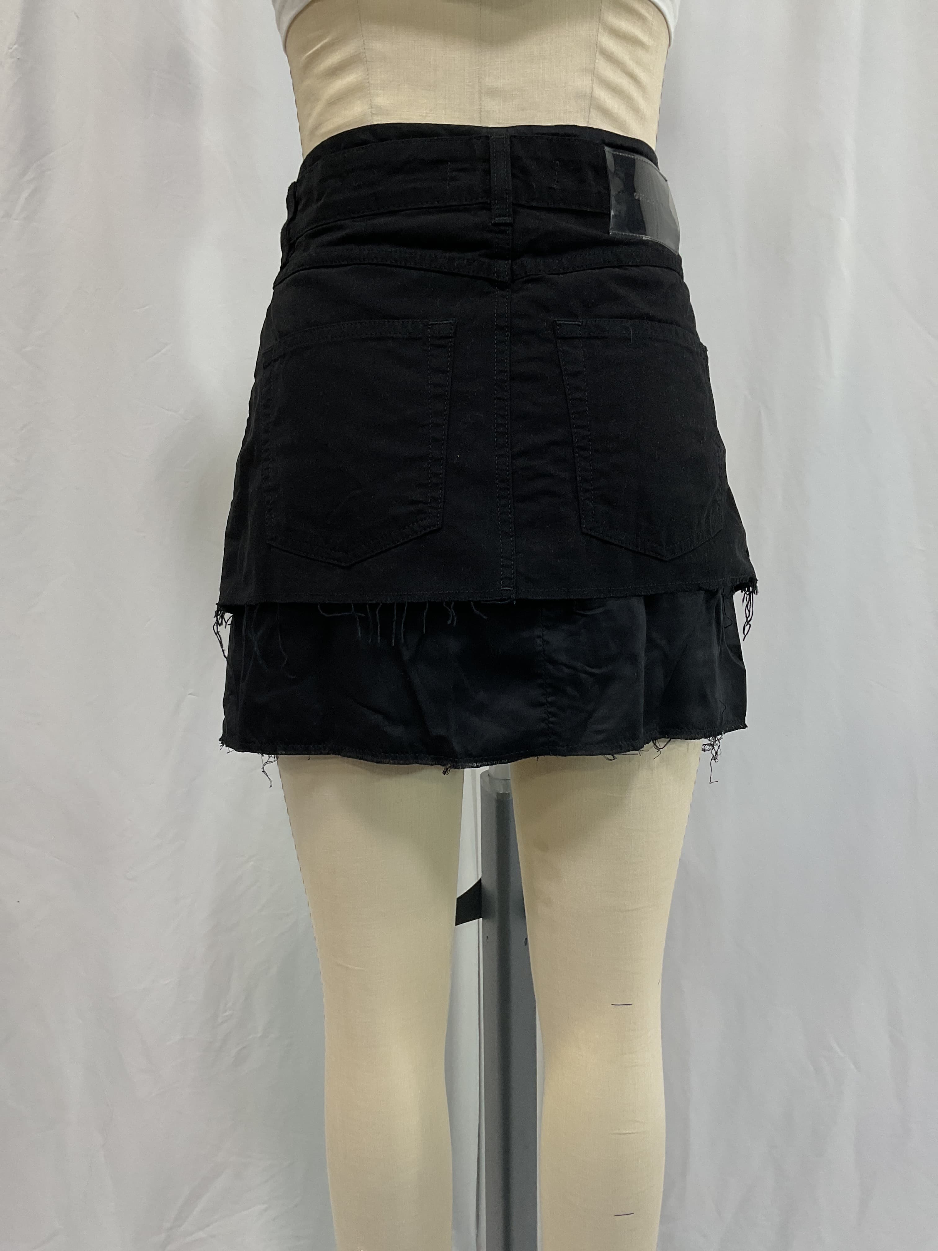 Layered Tencel Lyocell And Denim Mini Skirt - Image 2