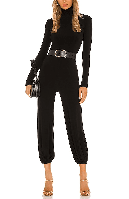 Turtleneck Jog Jumpsuit In Black - Image 1