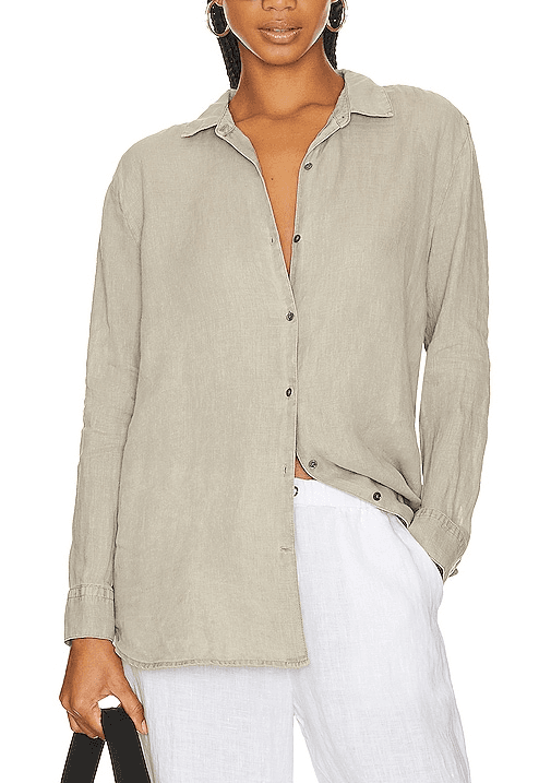 Light Weight Linen Shirt In Silt - Image 1