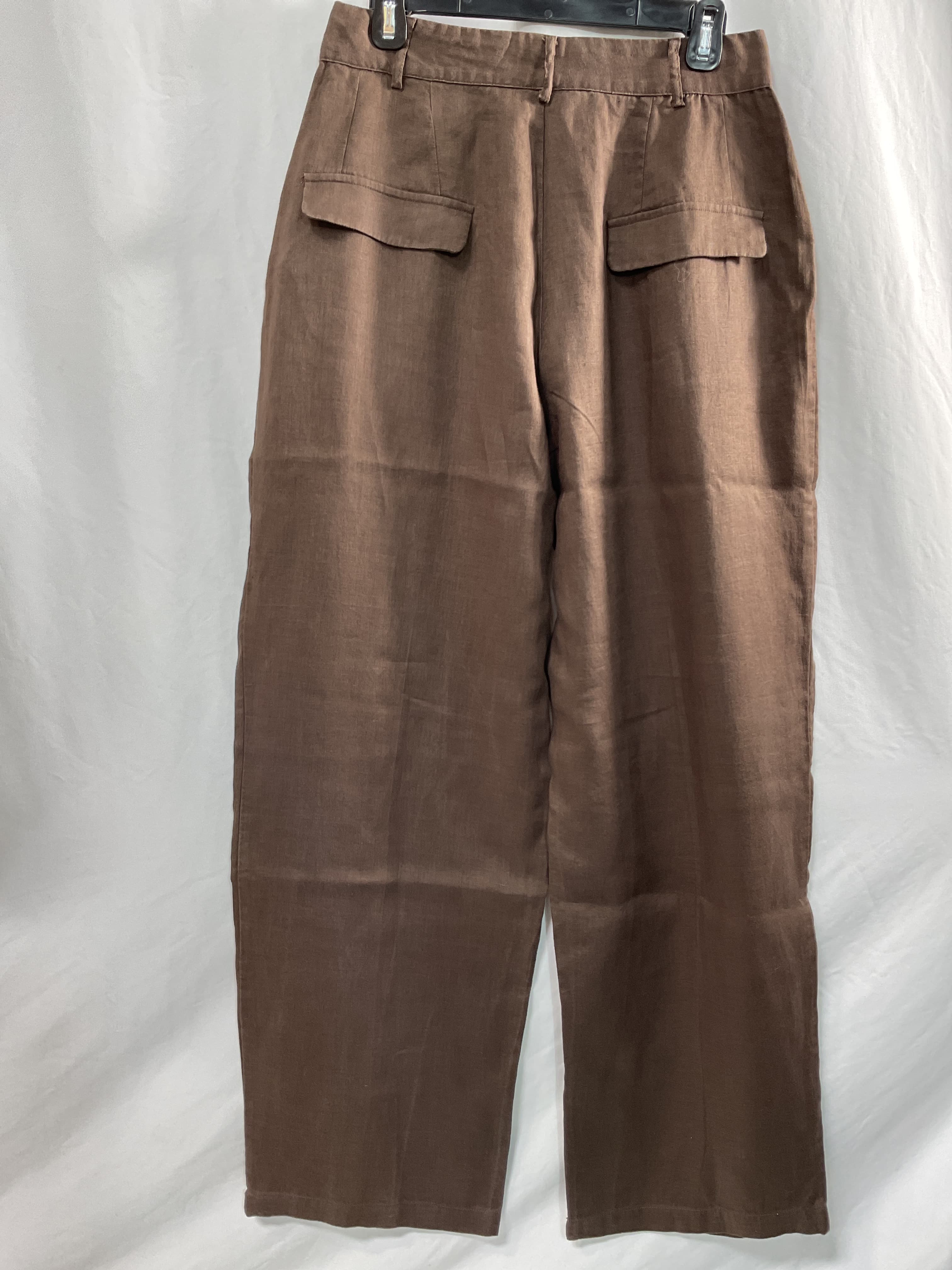 Linen Trouser In Brown - Image 2