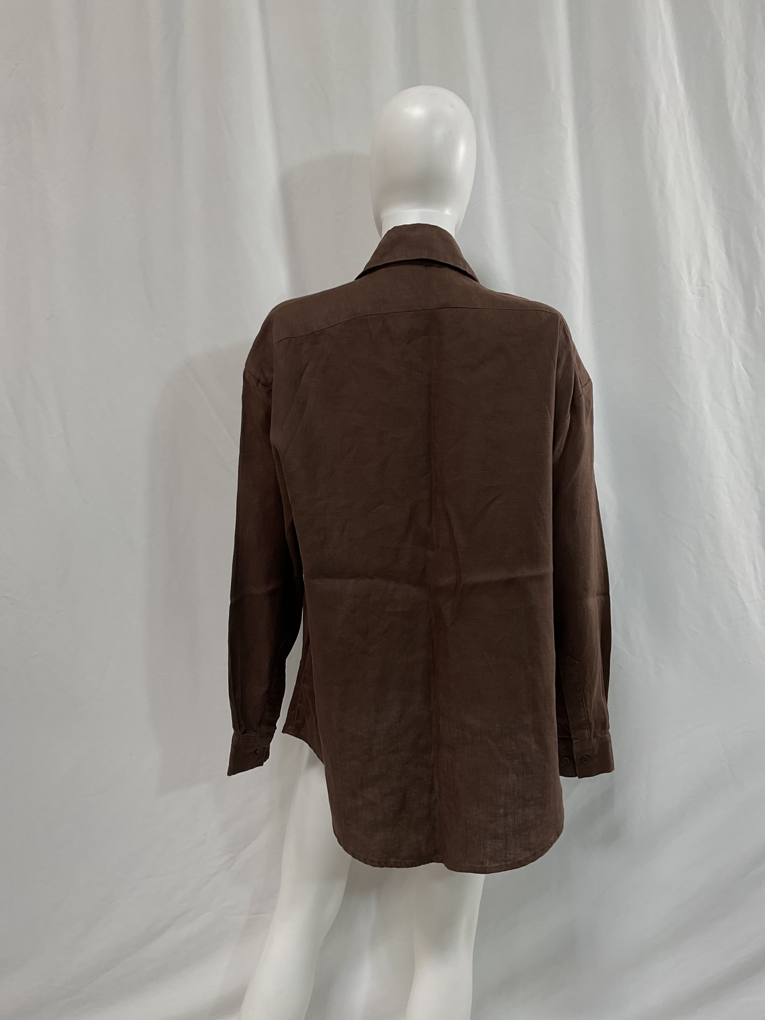 Linen Woven Shirt In Brown - Image 3