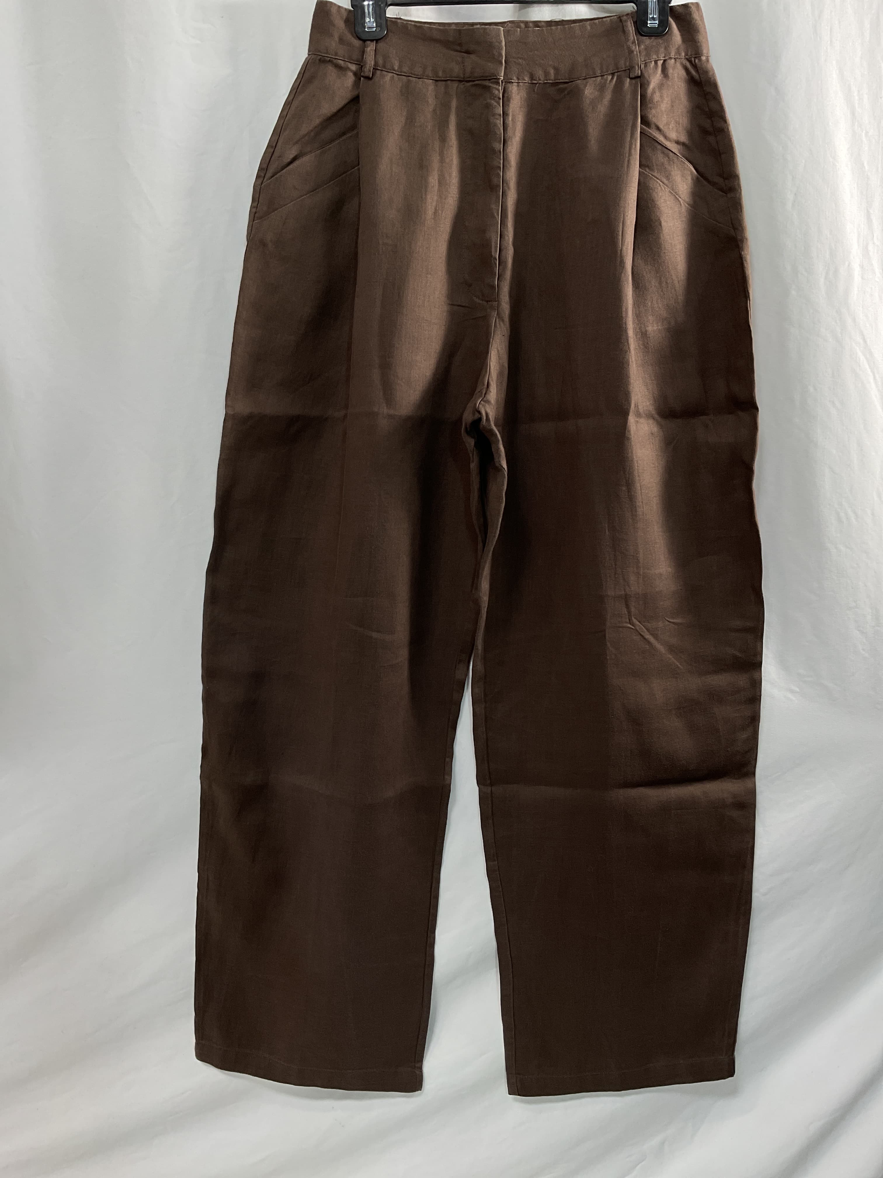 Linen Trouser In Brown - Image 3