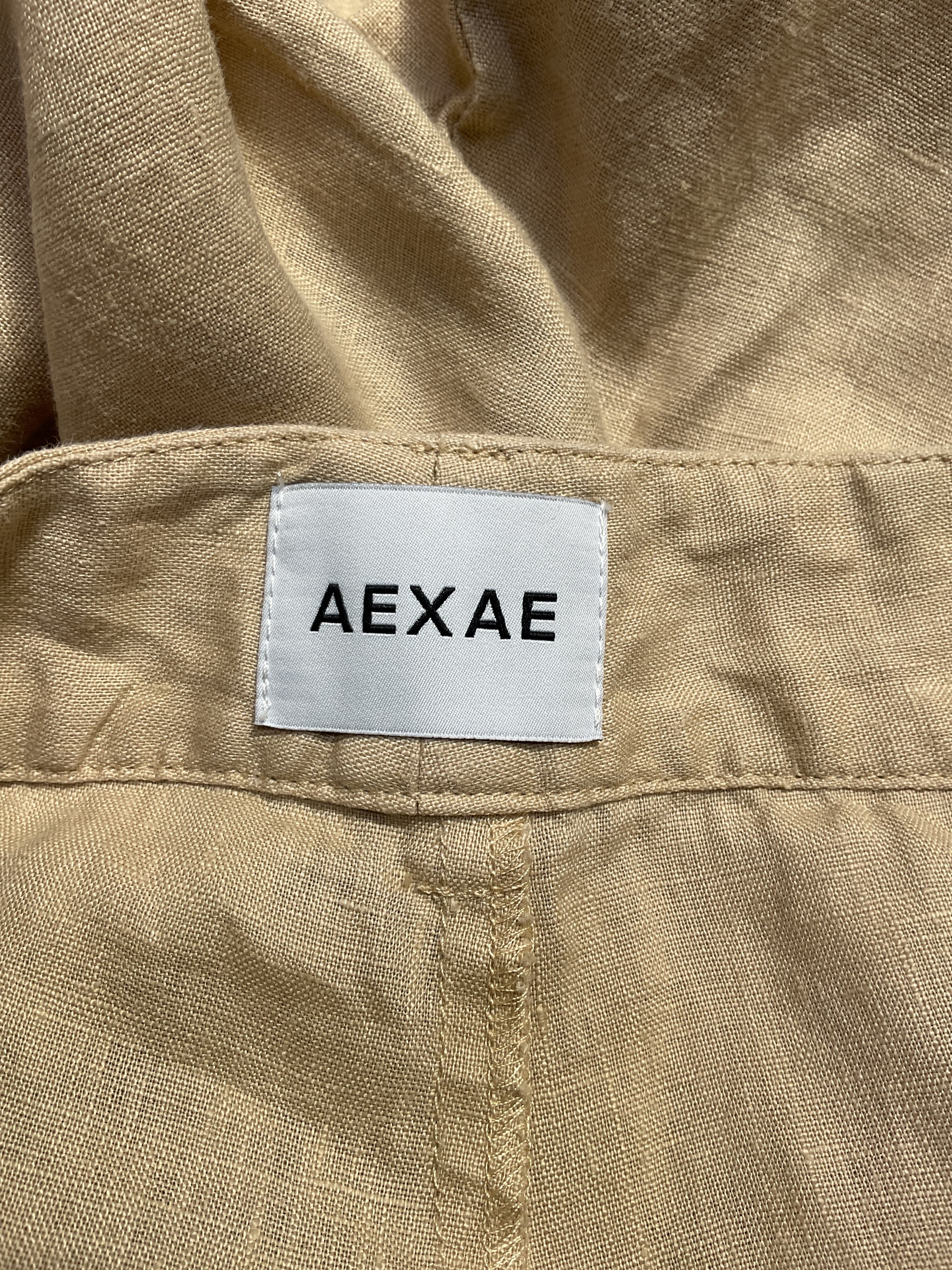 Linen Highrise Trousers In Beige - Image 2