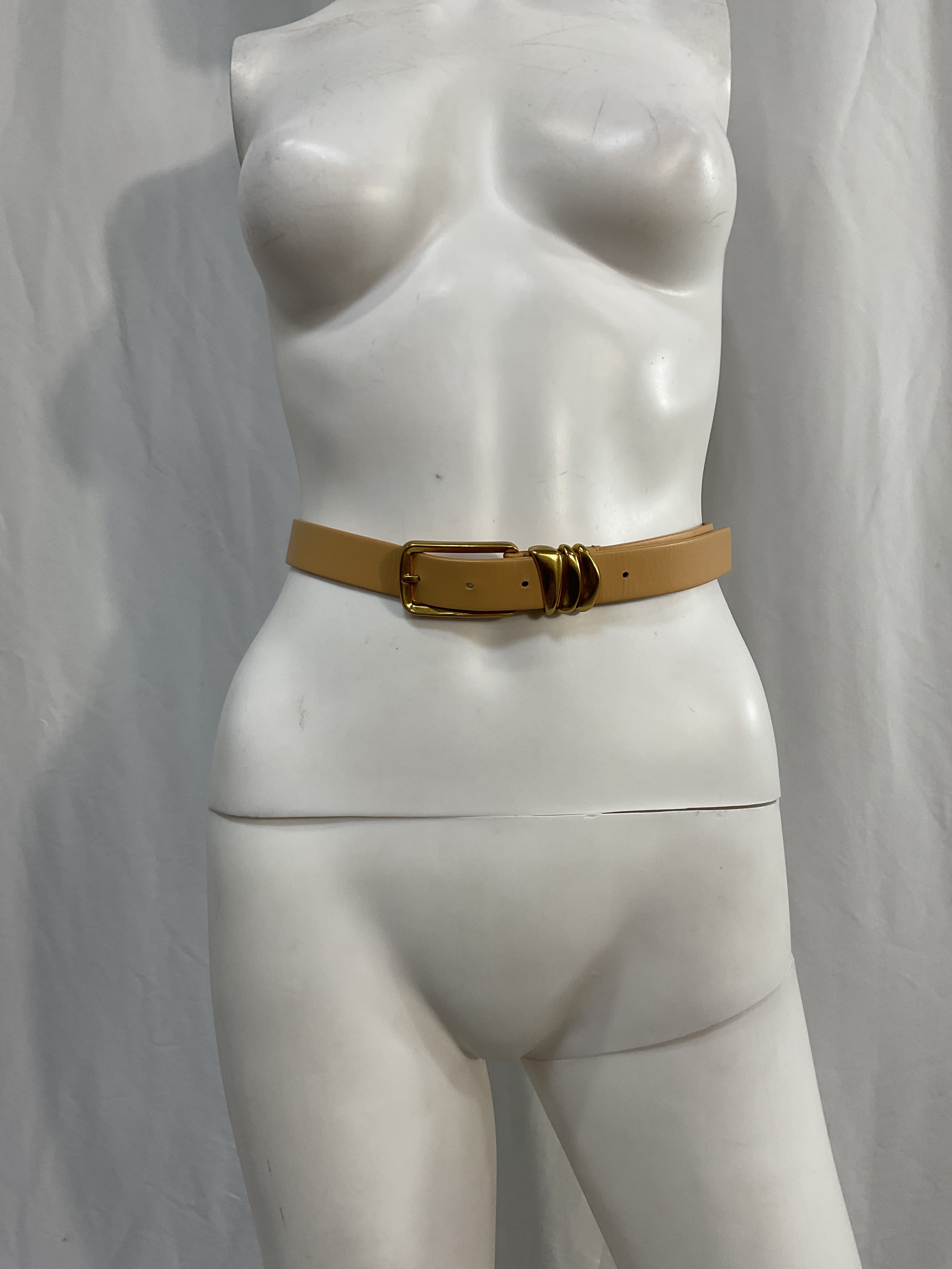 Metal Loops Belt In Almond & Gold - Image 2