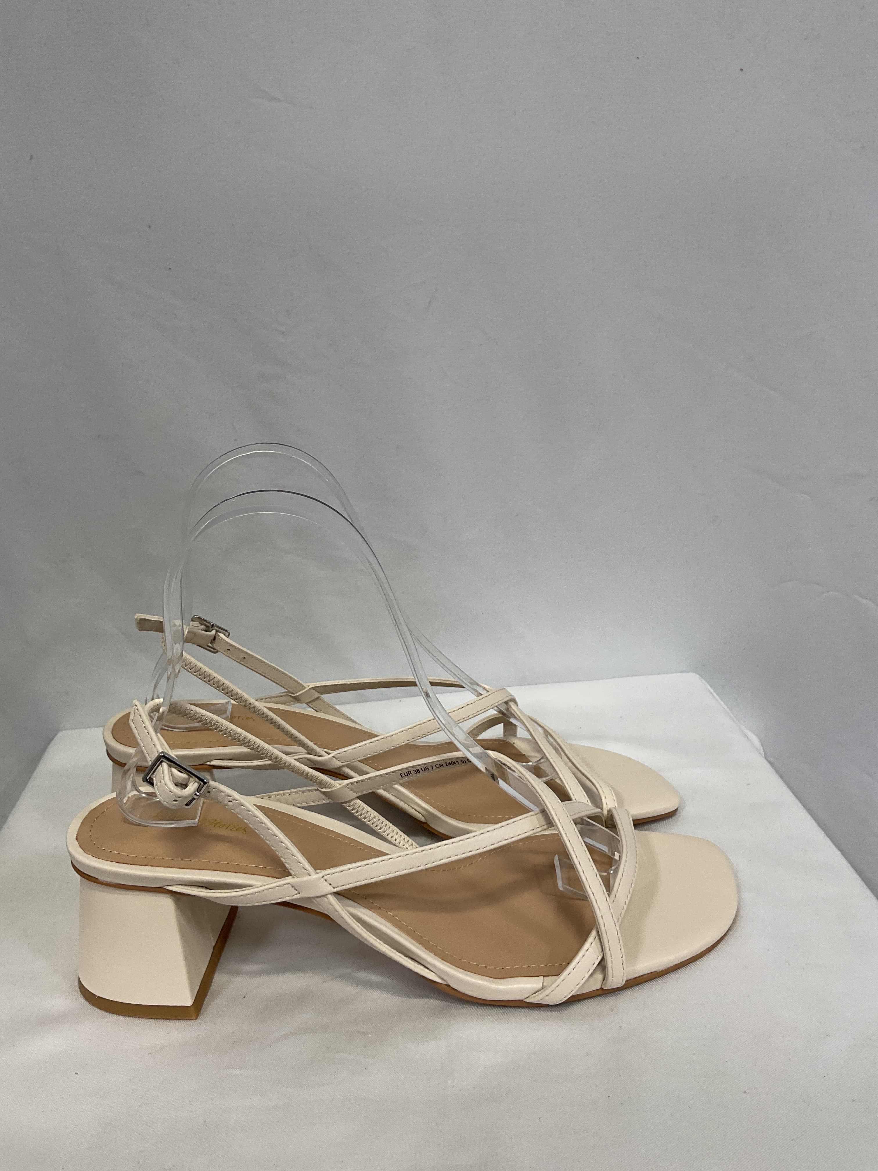 Strappy Block Heel Leather Sandals - Image 4