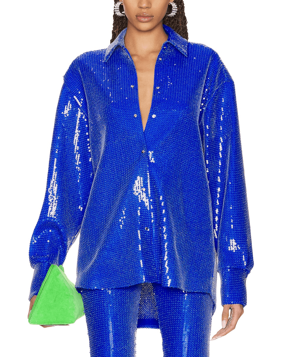 Sequin Shirt In Blue - Image 1