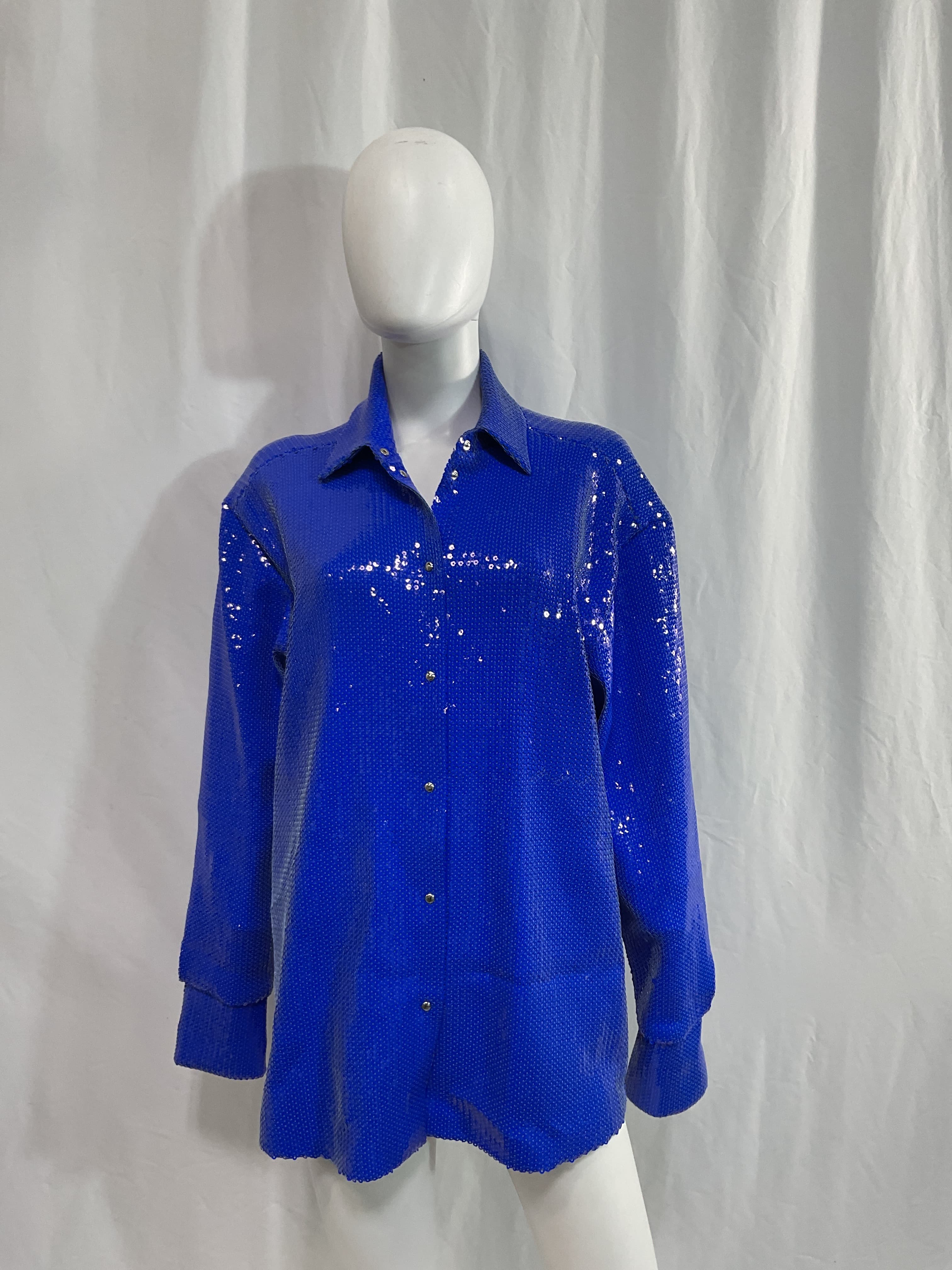 Sequin Shirt In Blue - Image 2