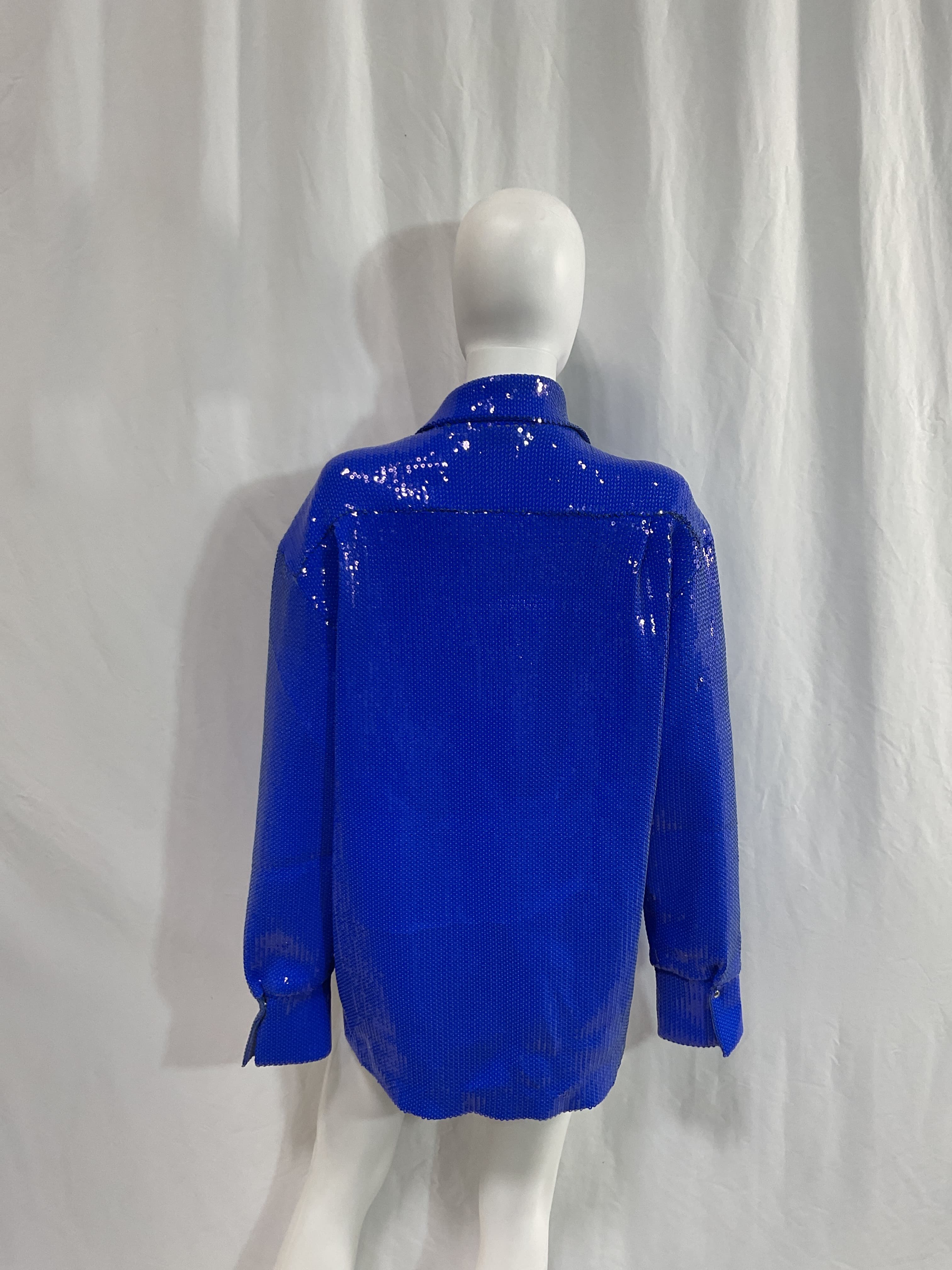 Sequin Shirt In Blue - Image 3
