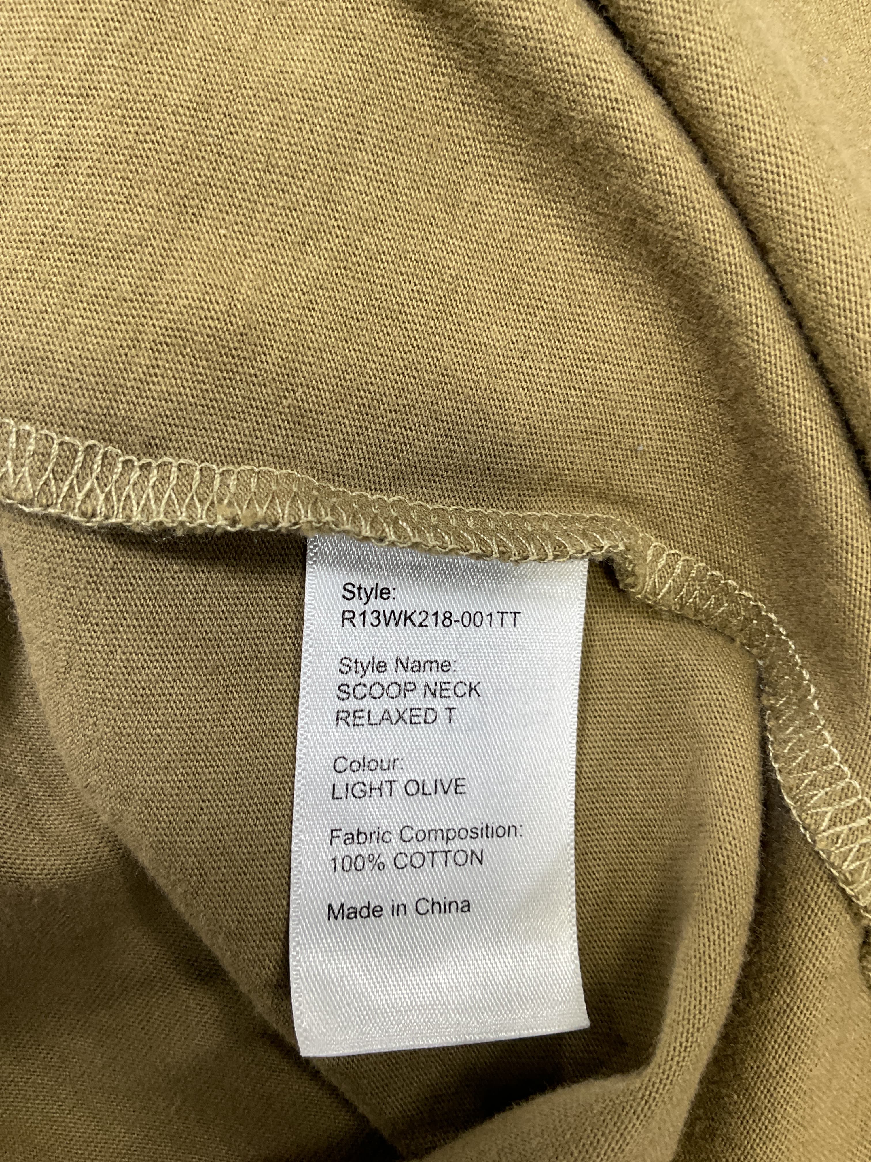 Scoop Neck Relaxed Tee In Light Olive - Image 4