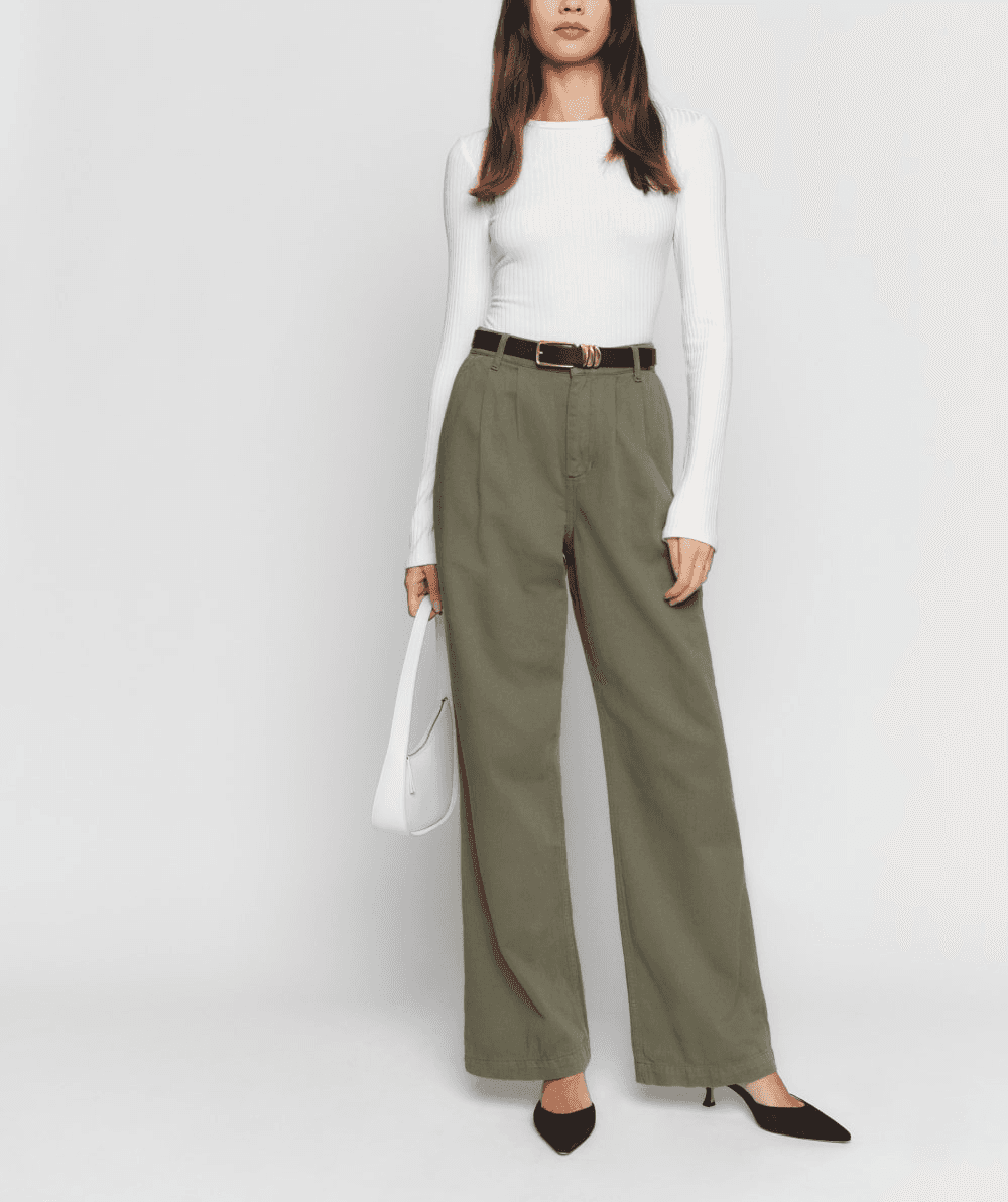Montauk Pleated High Rise Twill Pants
Final sale 
Help - Image 1