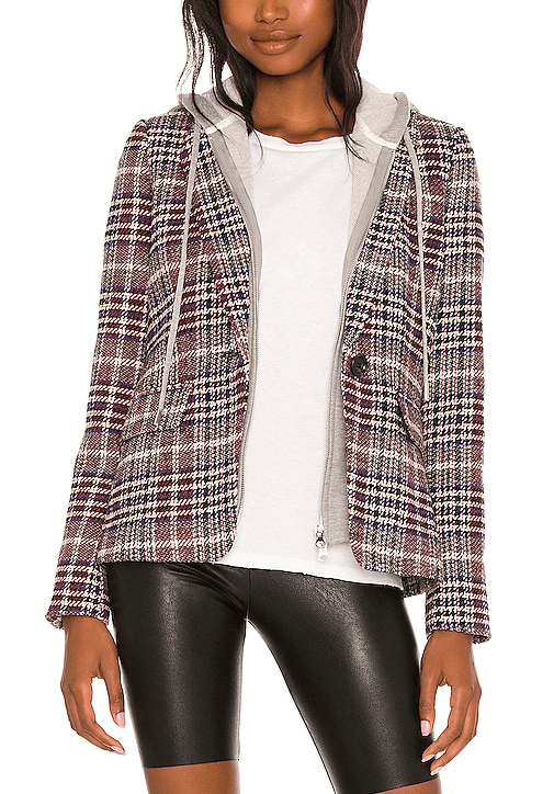 Coco Plaid Blazer In Red Plaid - Image 1