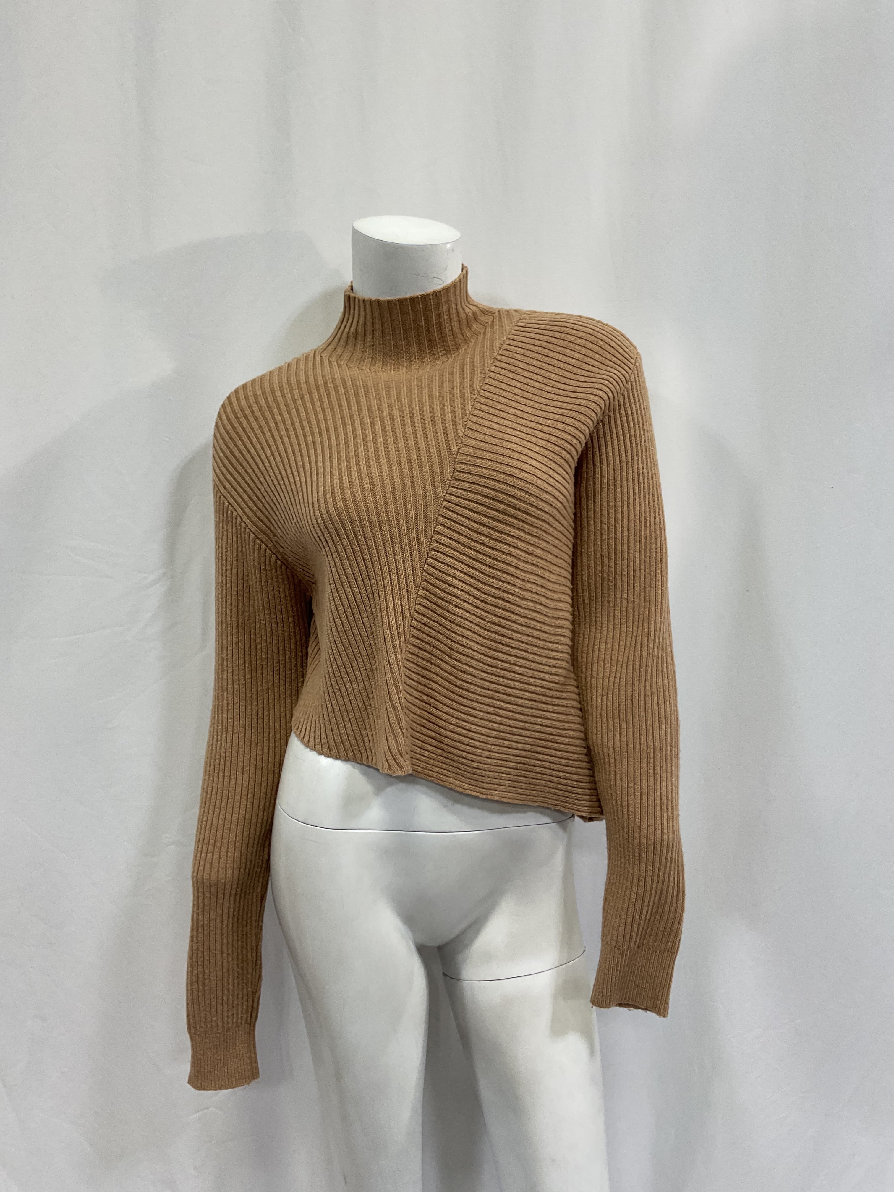 Leola Mock Neck Sweater In Camel - Image 2