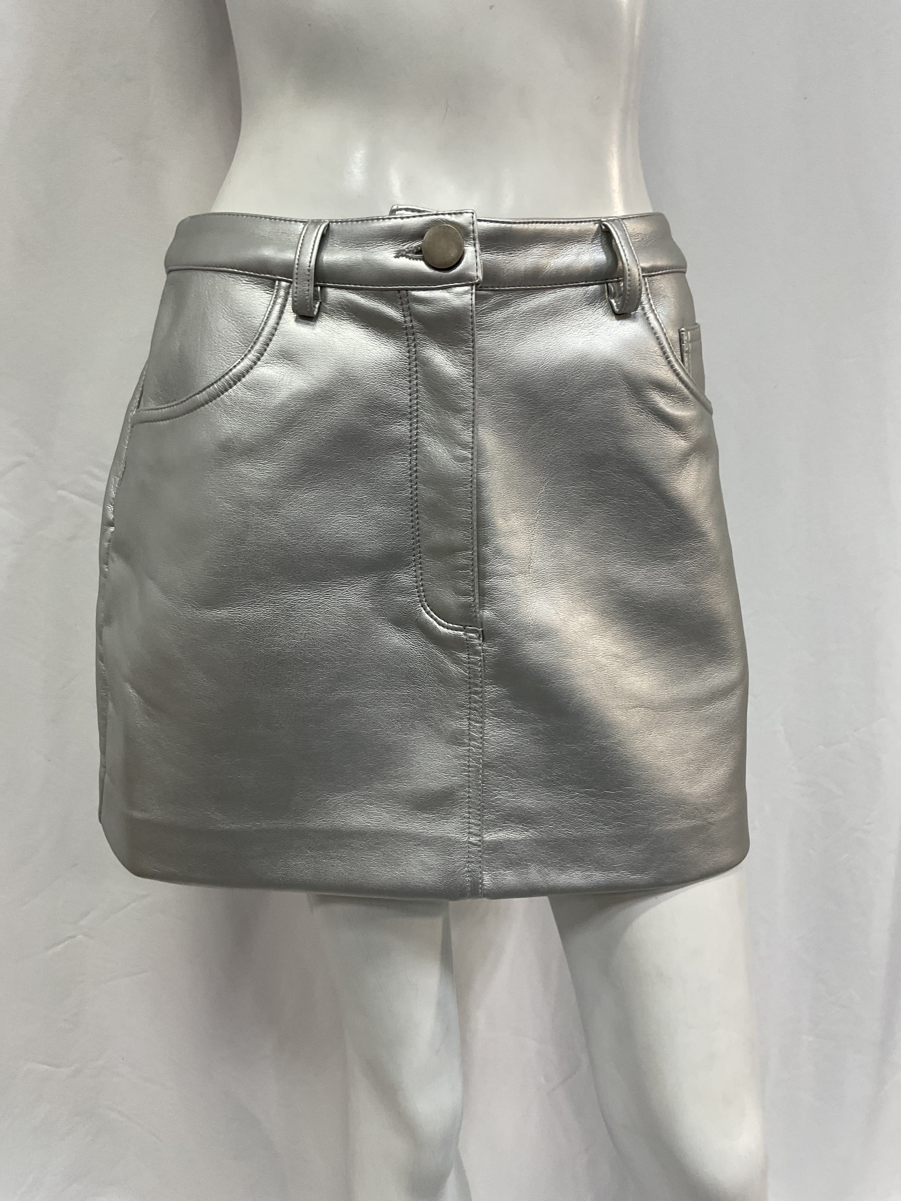 Gretchen Metallic Skirt In Silver - Image 2