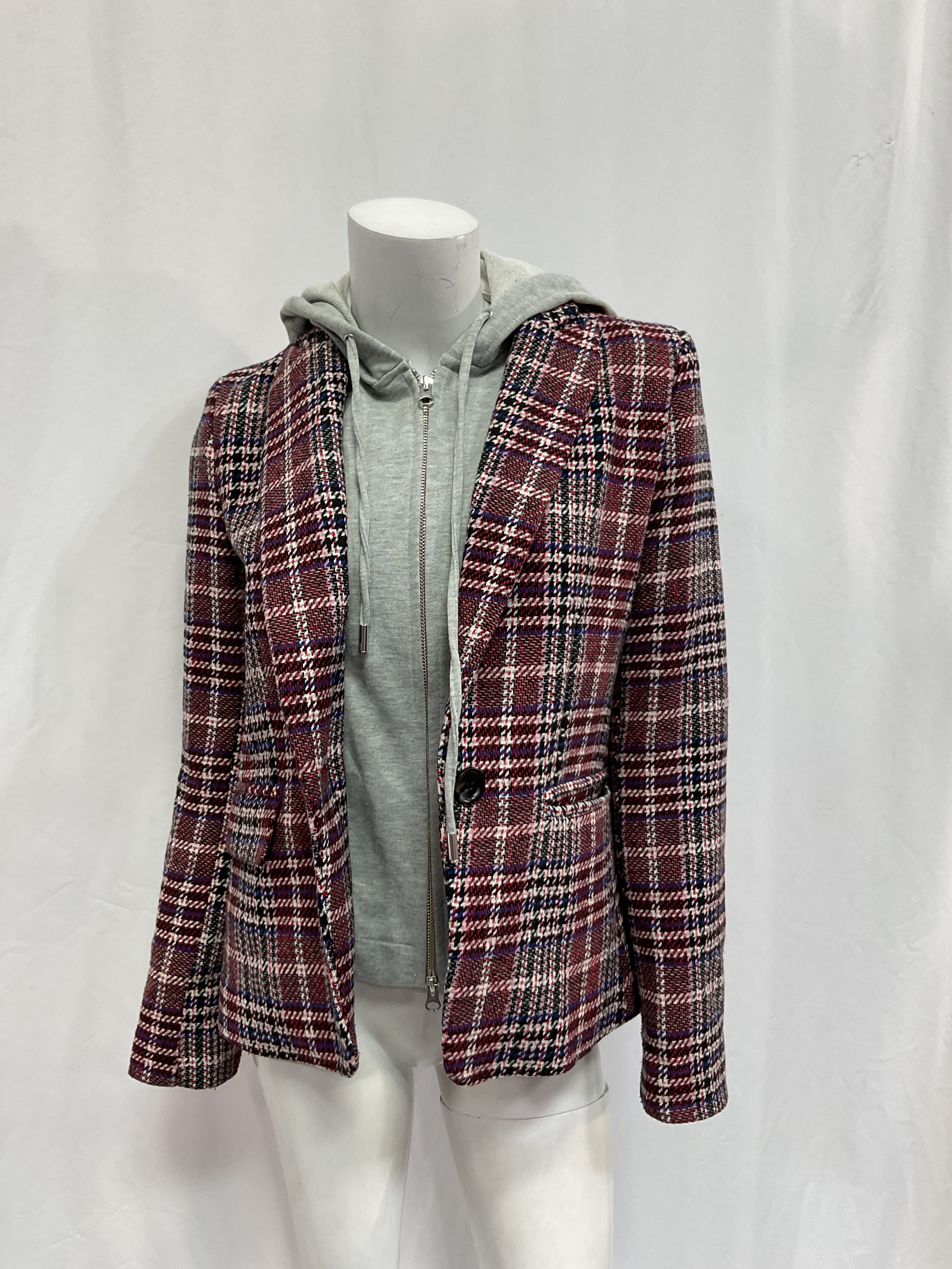 Coco Plaid Blazer In Red Plaid - Image 2