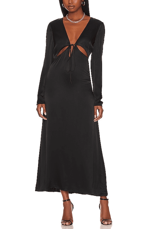Denver Cut Out Midi Dress In Black - Image 1