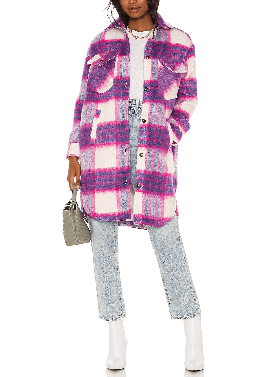 Long Plaid Shacket - Image 1